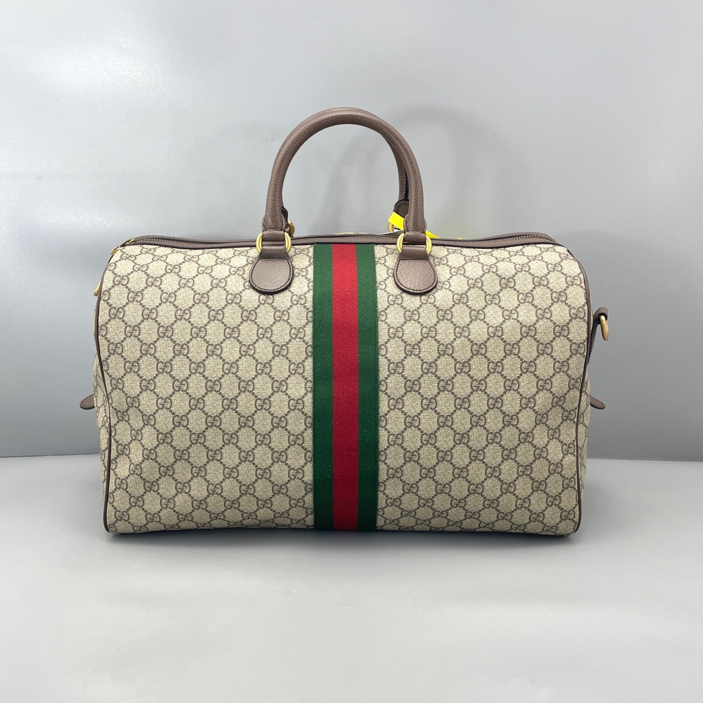 Gucci - Ophidia Boston Bag - GG Supreme canvas with Leather trim - Brown - (large)