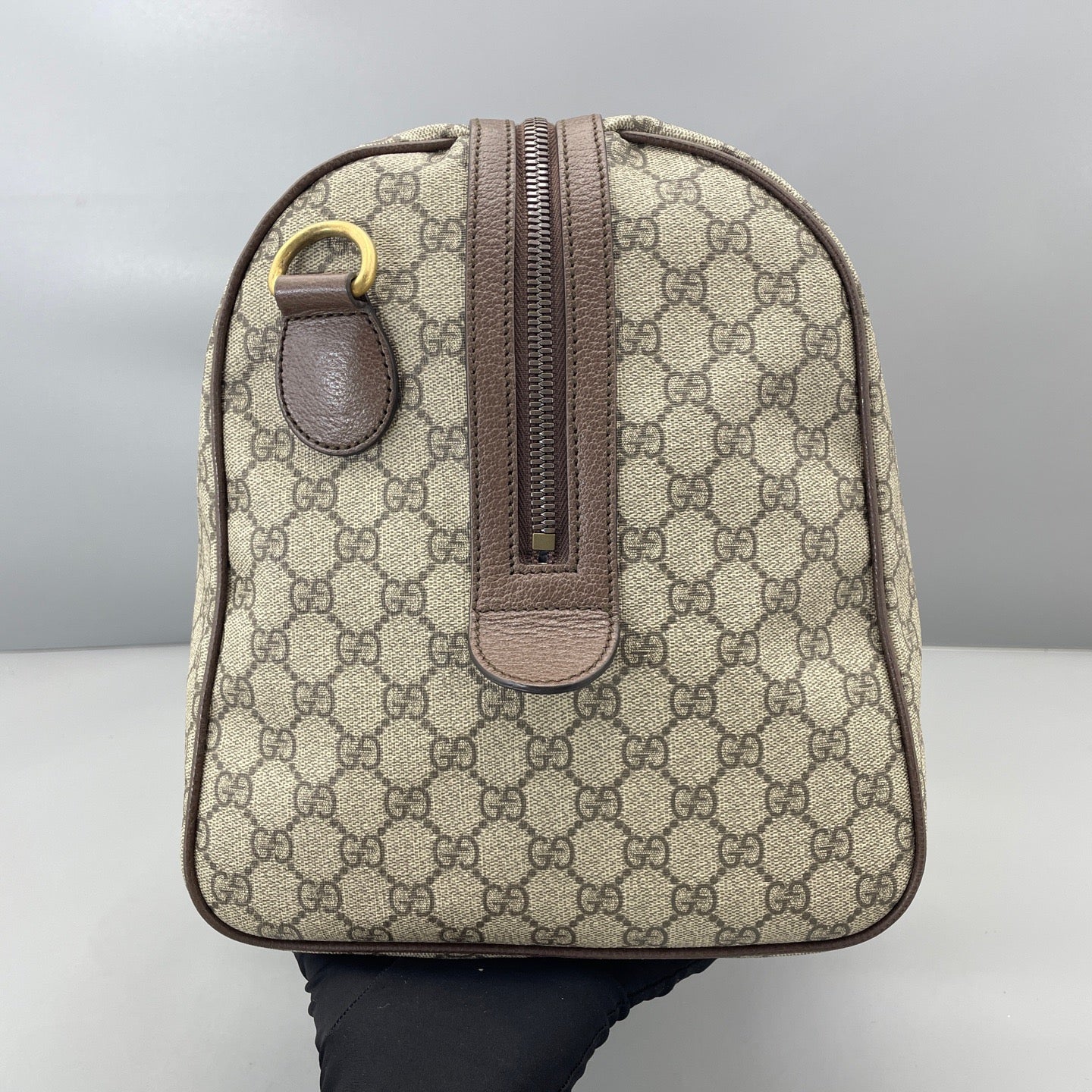 Gucci - Ophidia Boston Bag - GG Supreme canvas with Leather trim - Brown - (large)
