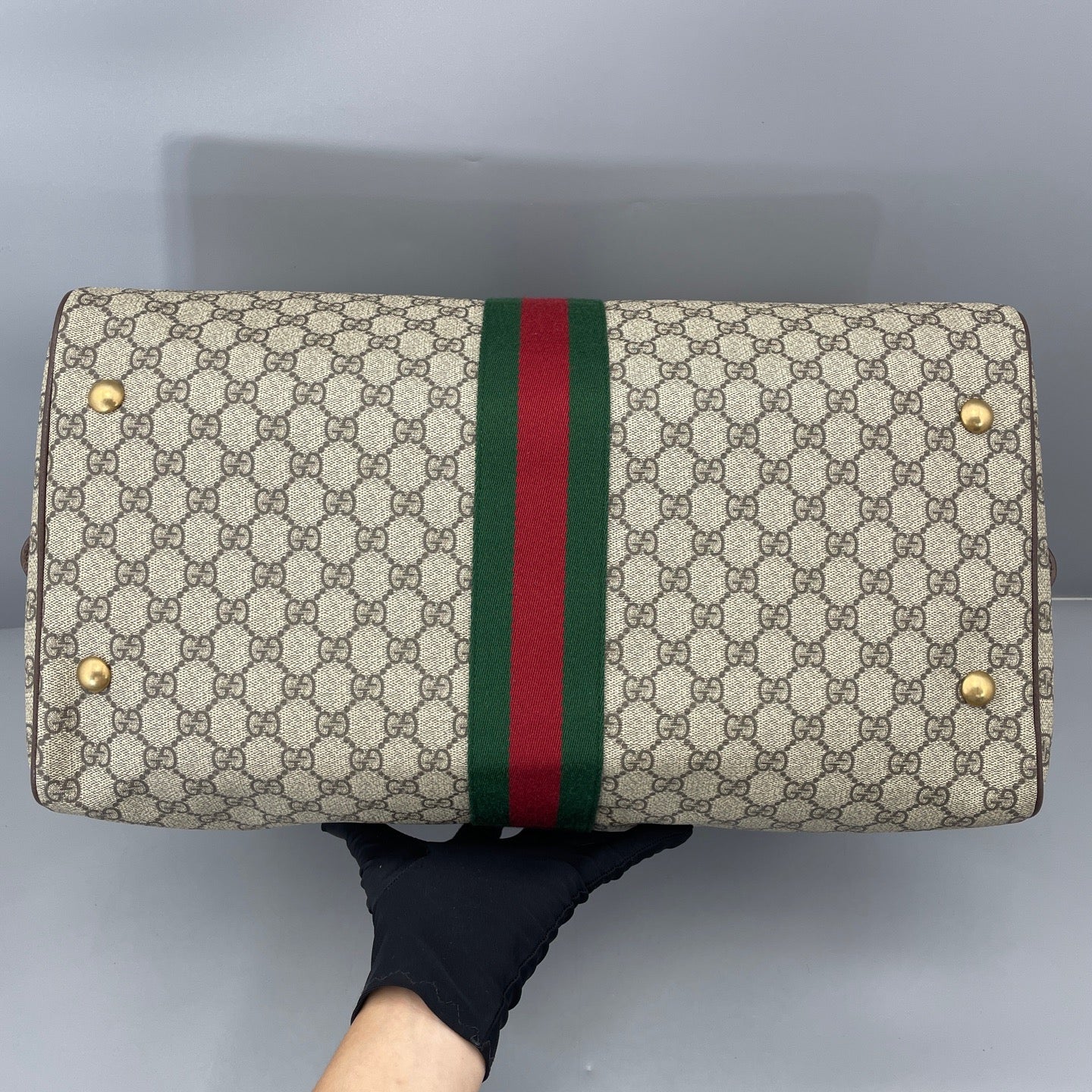 Gucci - Ophidia Boston Bag - GG Supreme canvas with Leather trim - Brown - (large)