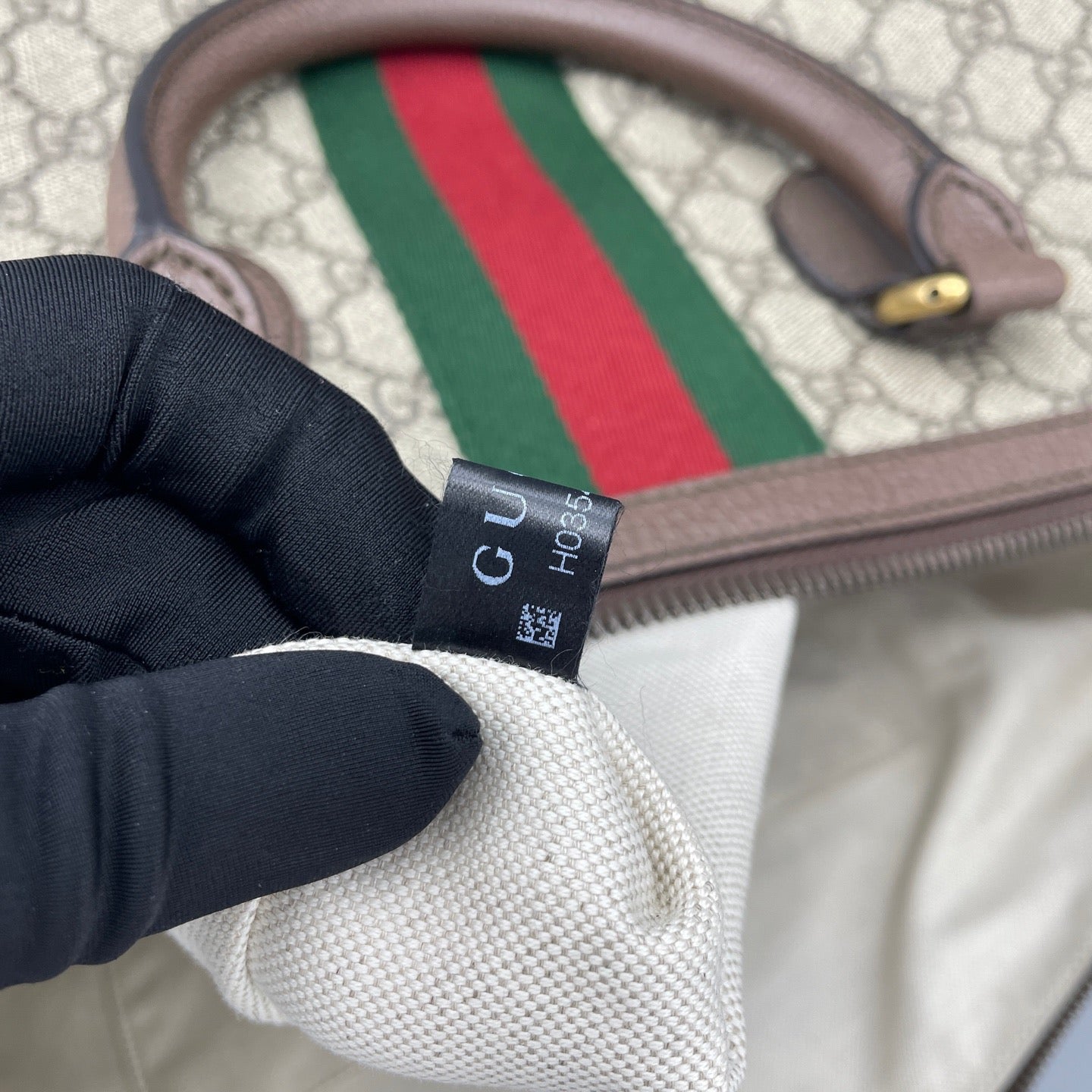 Gucci - Ophidia Boston Bag - GG Supreme canvas with Leather trim - Brown - (large)