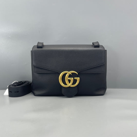 Gucci - Marmont Messenger Bag - Leather - Black - (Medium)