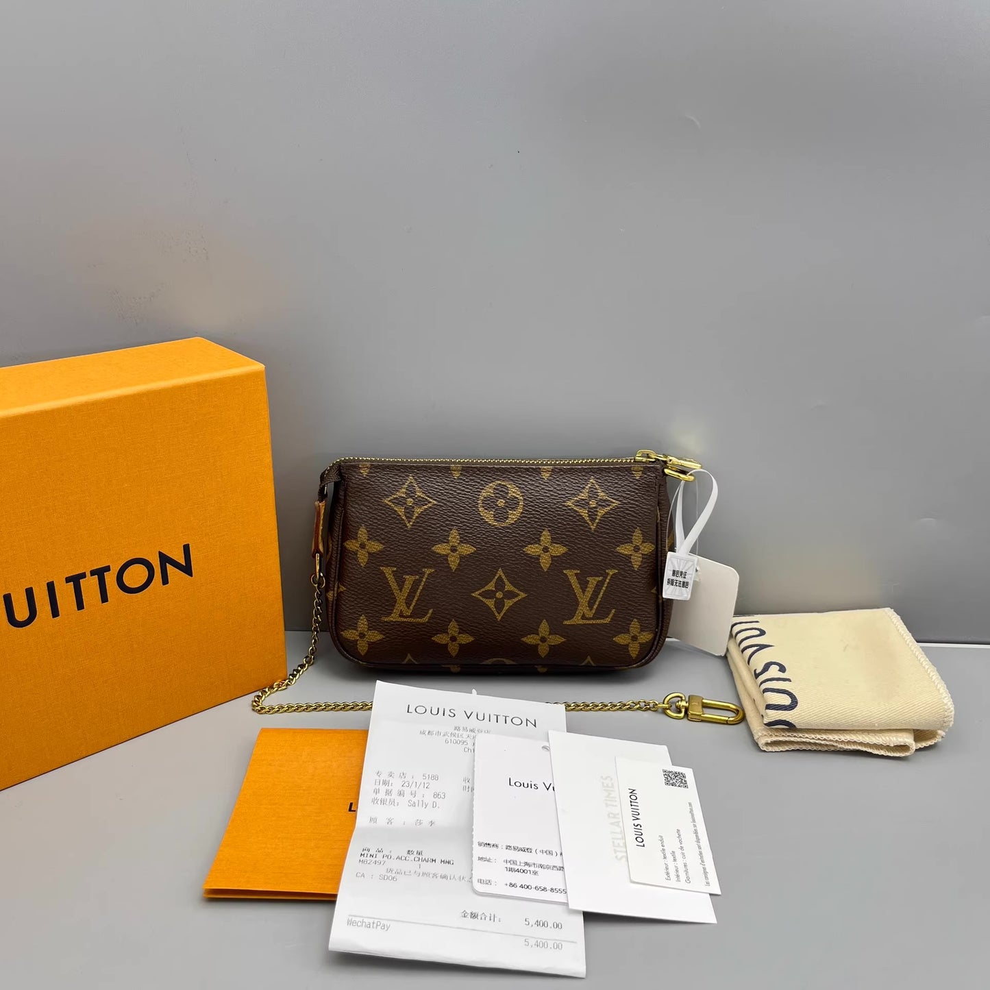 Louis Vuitton - Mini Pochette Accessoires - Monogram coated canvas with Vachetta leather trim - Brown - (mini)