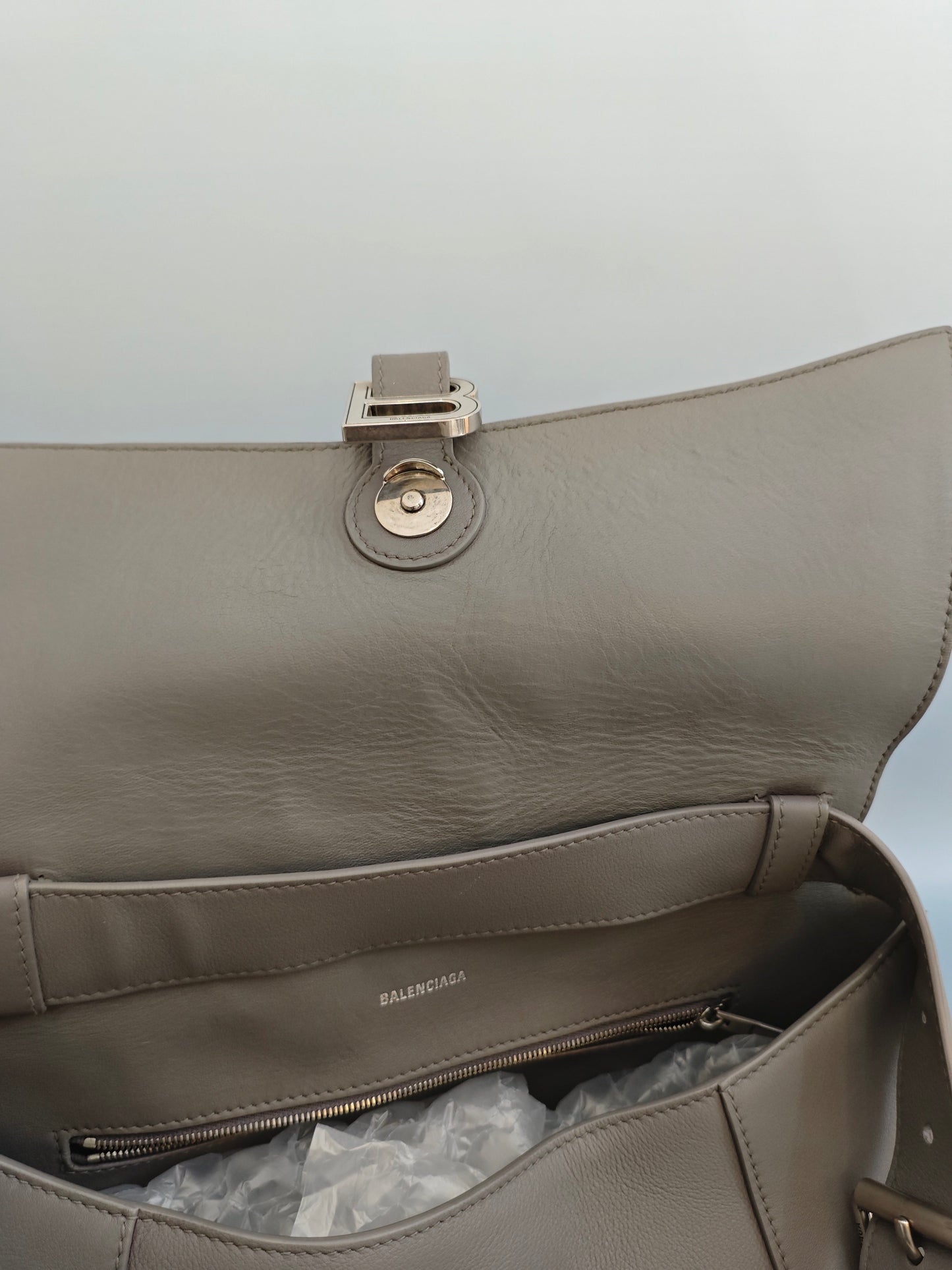 Balenciaga - Downtown Hourglass Bag - Calfskin leather - Grey - (medium)