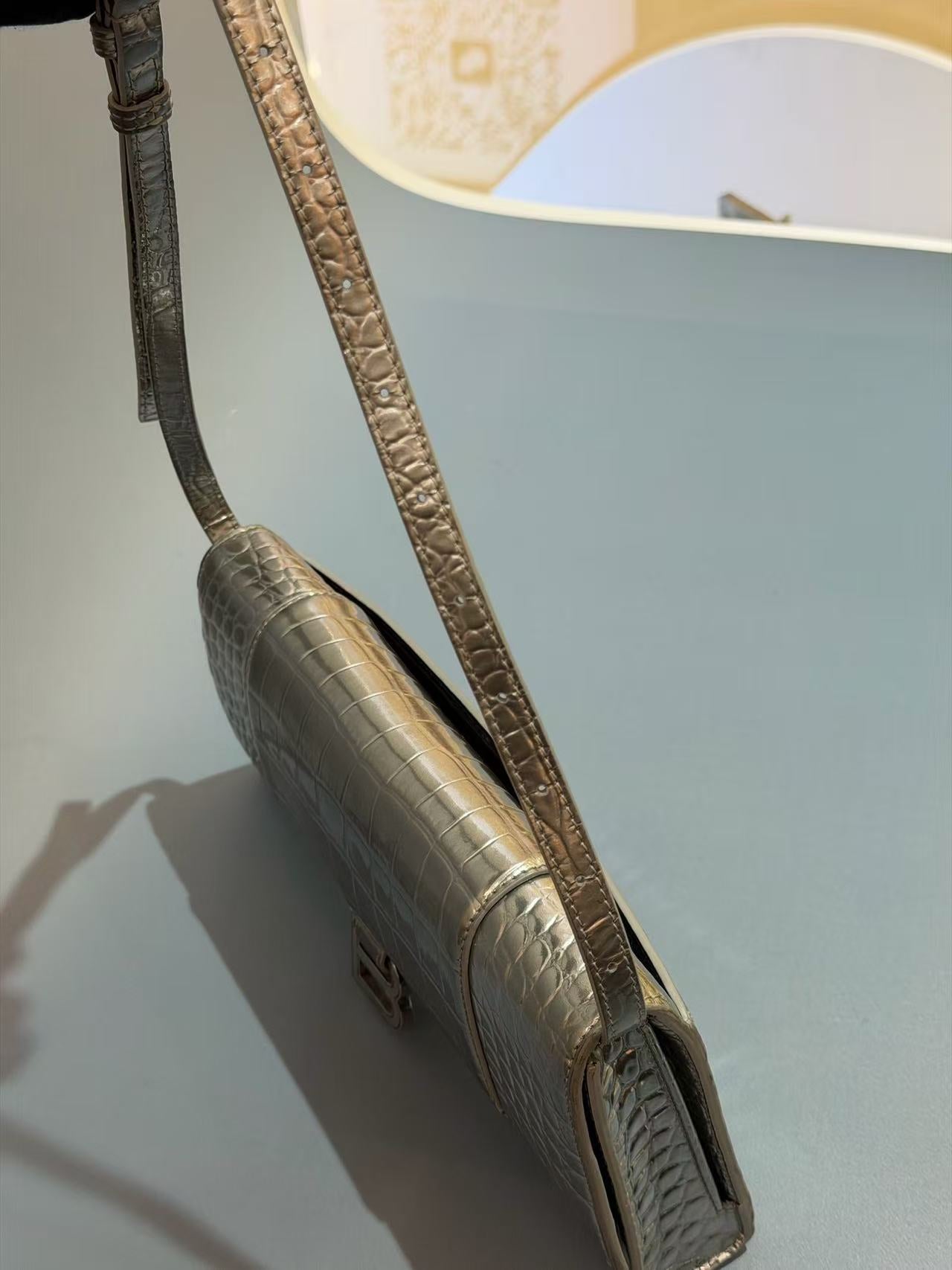 Balenciaga - Hourglass - Leather - Silver - (small)