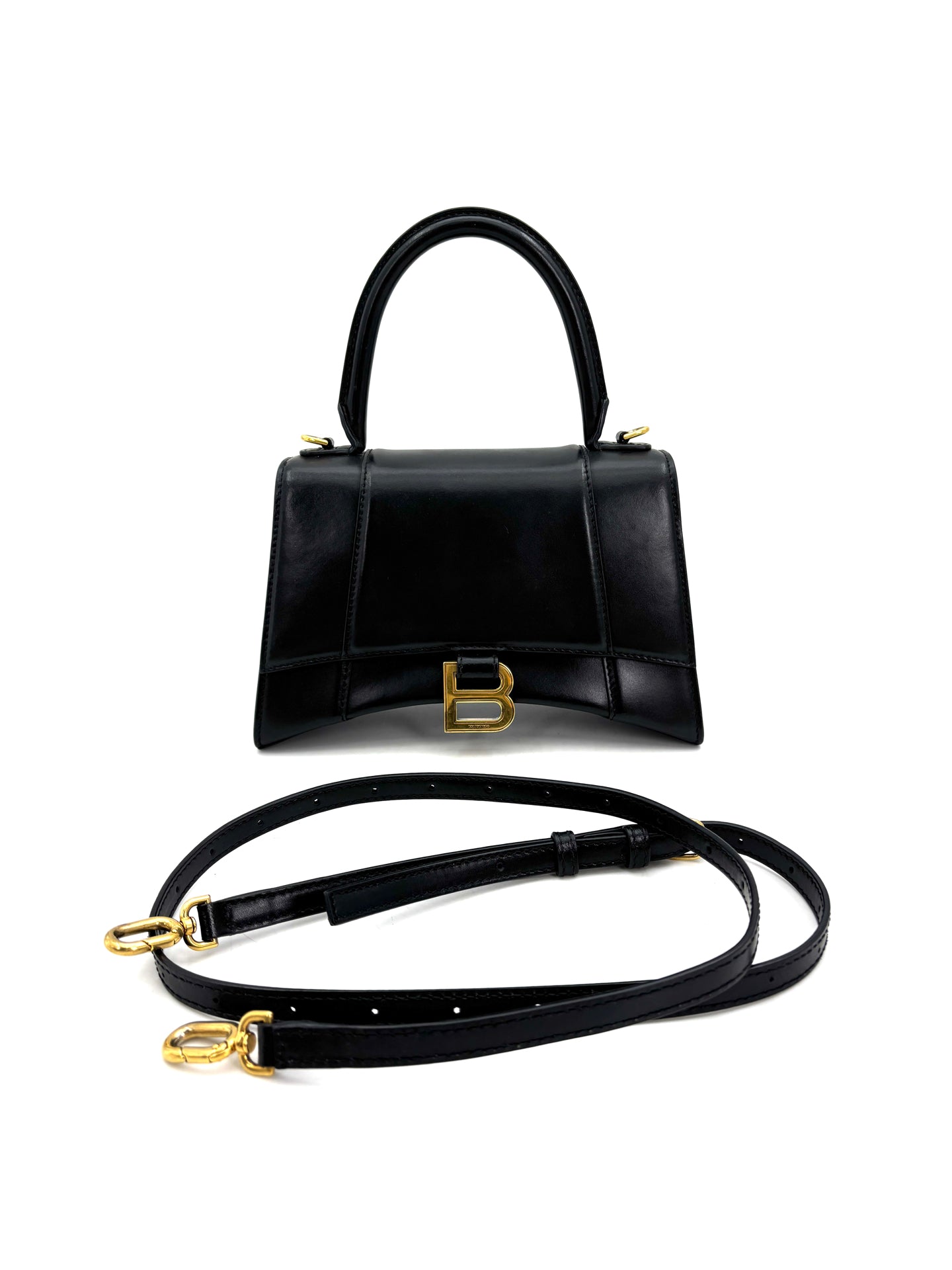 Balenciaga - Hourglass Small Top Handle Bag - Leather - Black - (Small)