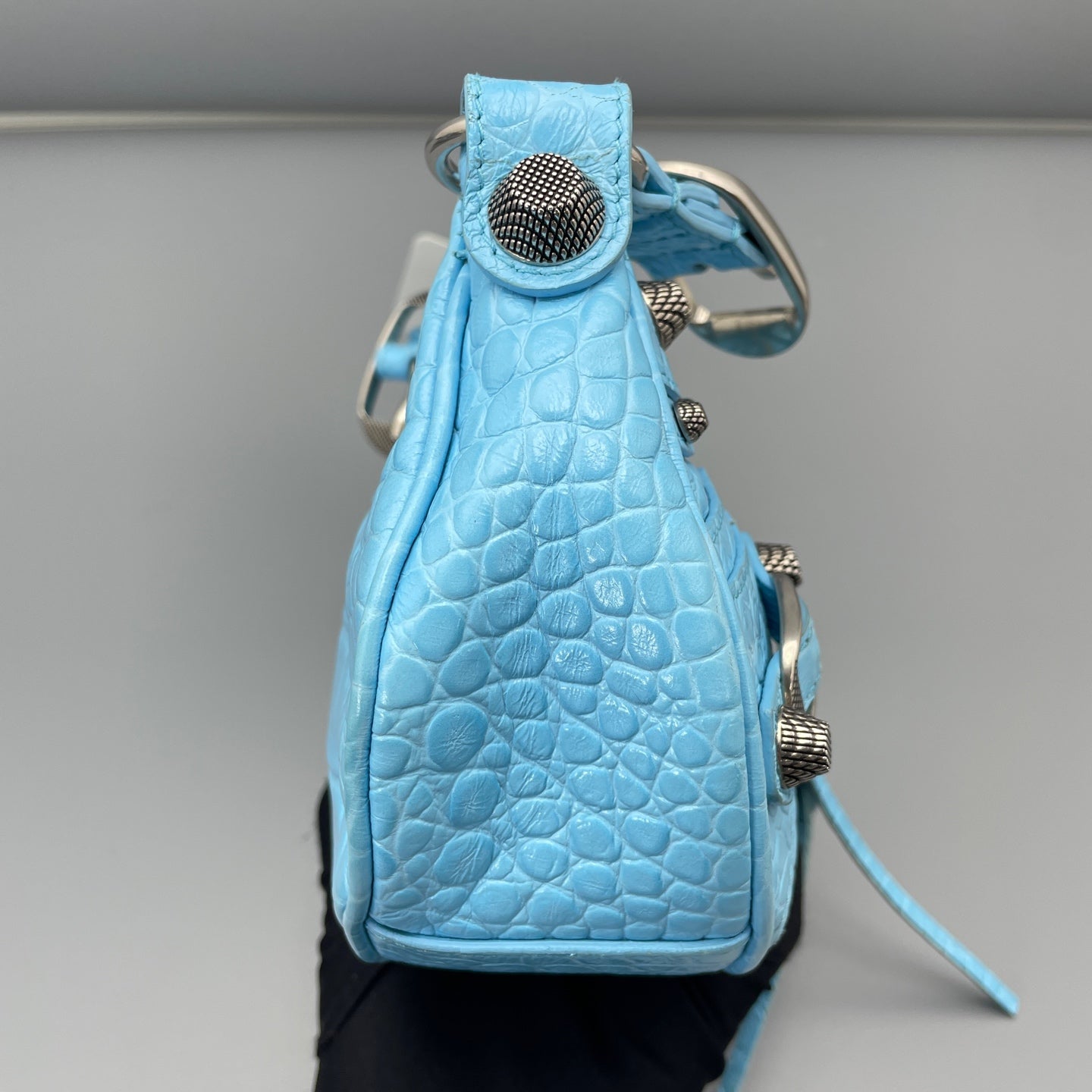 Balenciaga - Le Cagole Mini Shoulder Bag - Crocodile-embossed leather - Light Blue - (Mini)