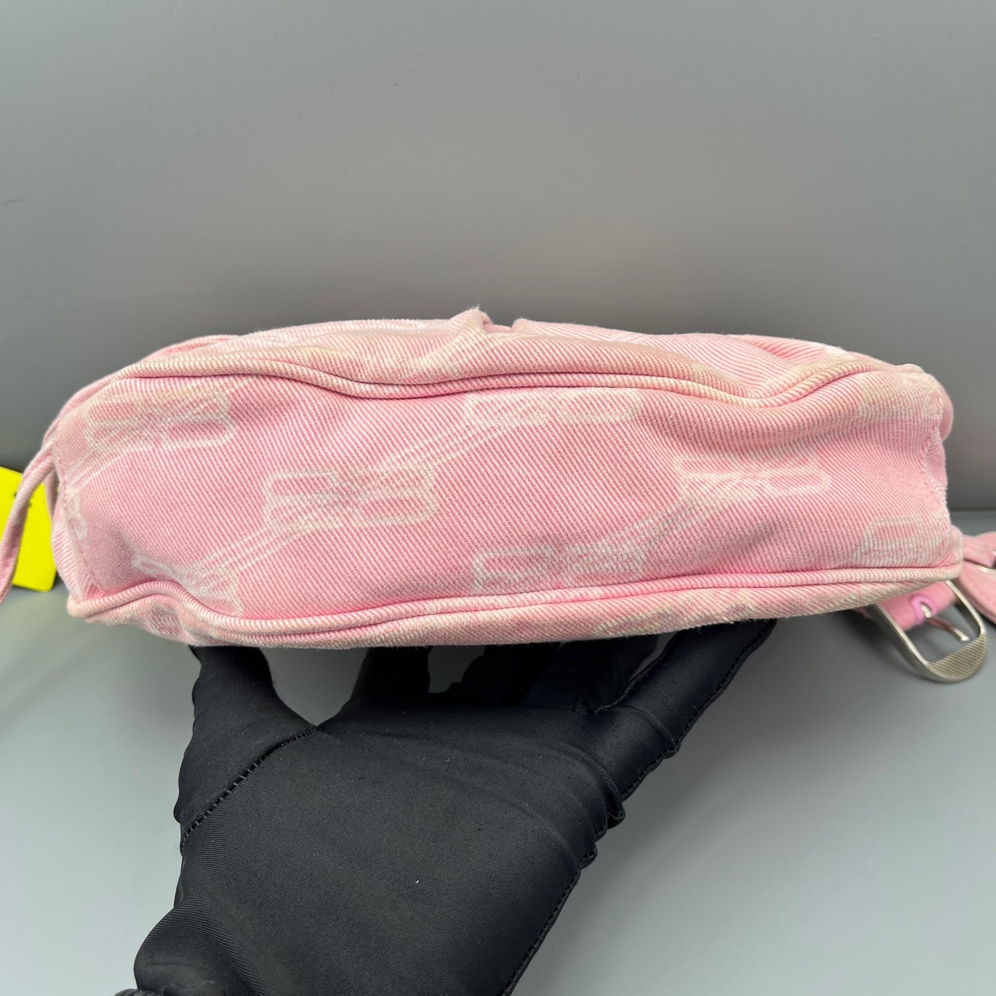 Balenciaga - Le Cagole Mini Shoulder Bag - Denim - Pink with Aged Silver-Tone Hardware - (mini)