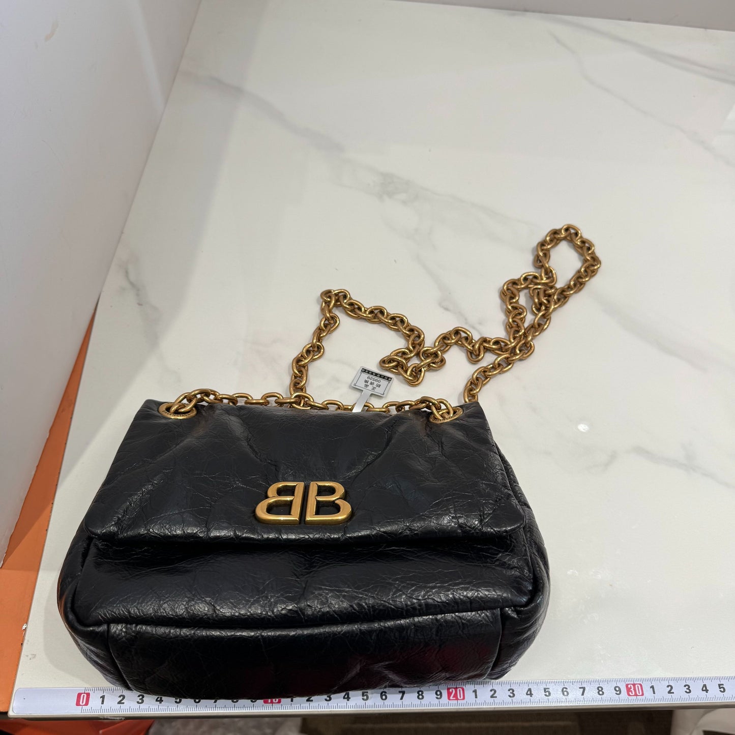 Balenciaga - Monaco Cloud Bag - Waxed leather - Black with Gold-Tone Hardware - (Small)