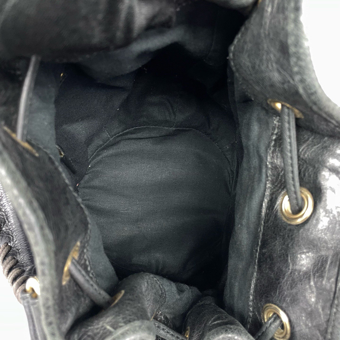 Balenciaga - Motorcycle Bucket Bag - Distressed lambskin leather - Black - (Small)