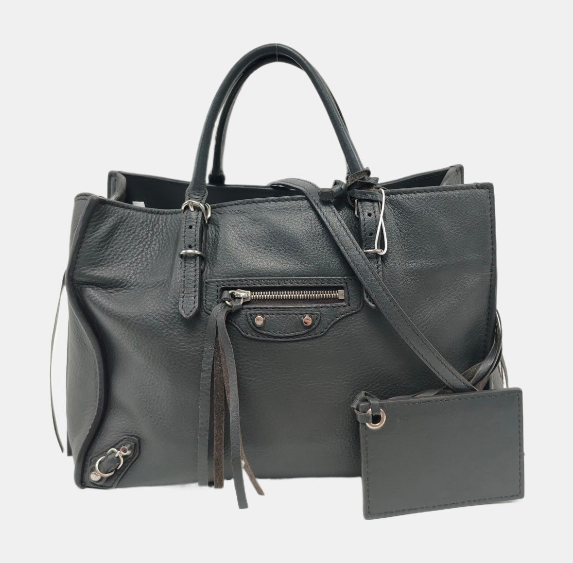 Balenciaga - Papier - Leather - Grey - (small)