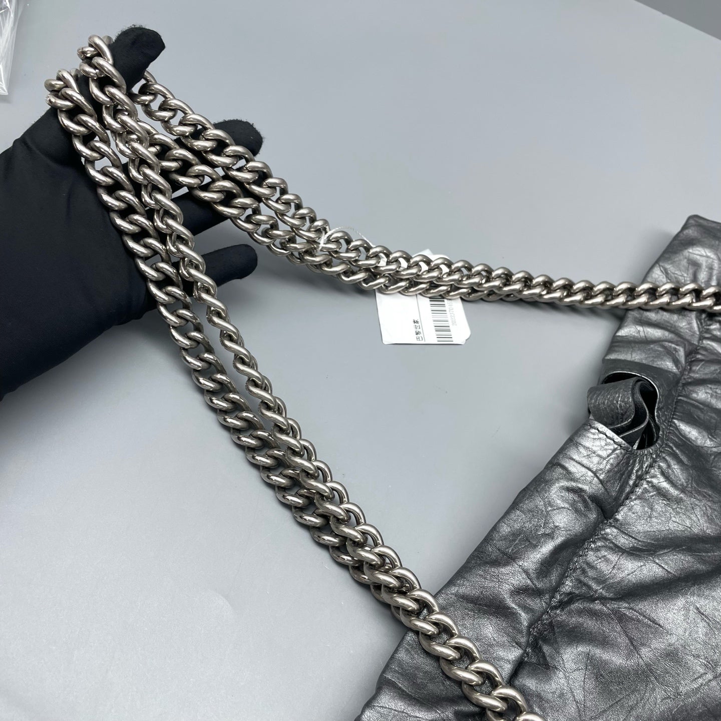 Balenciaga - Trash Pouch - Leather - Silver - (large)