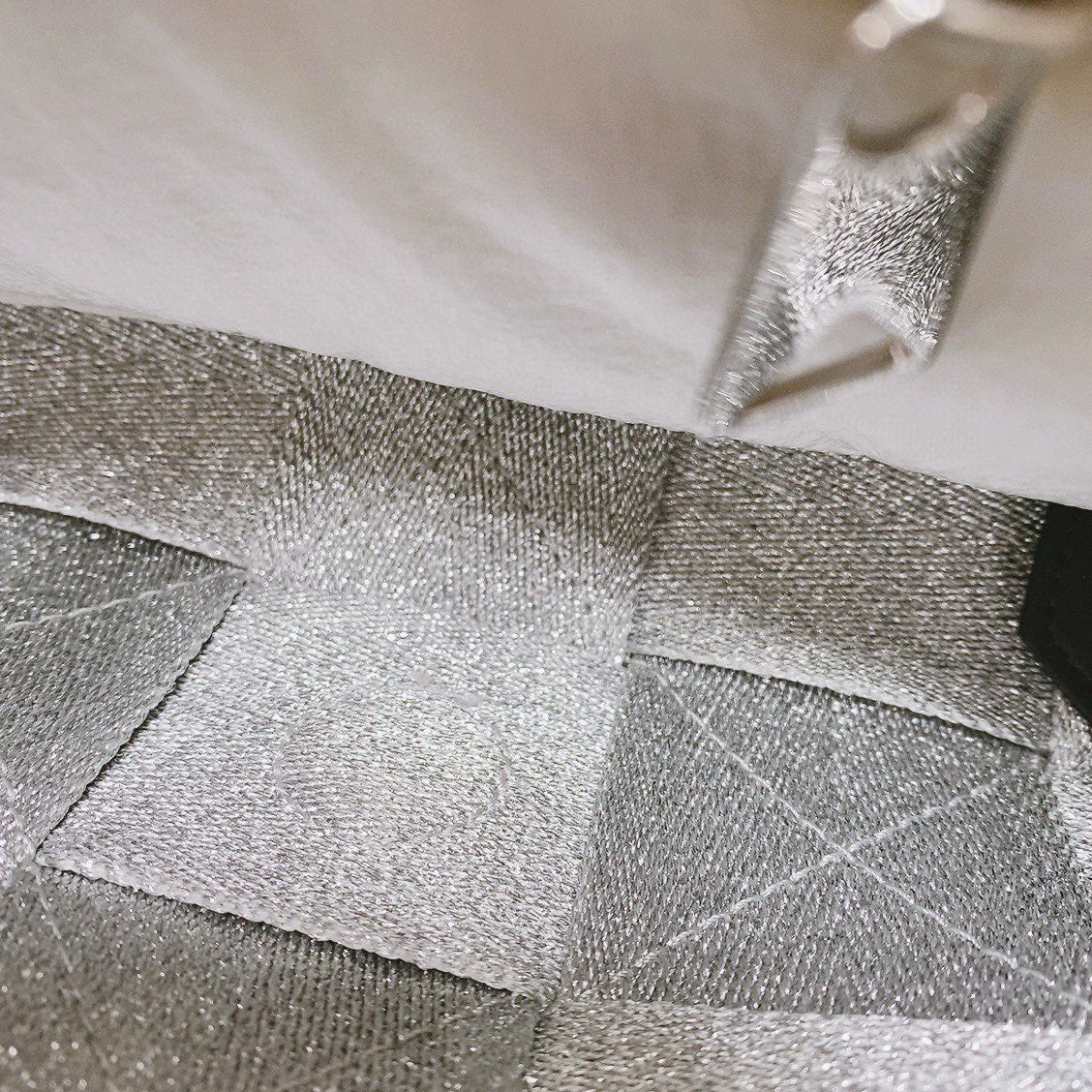 Bottega Veneta - Cassette - Glittering woven textile - Silver - (Medium)