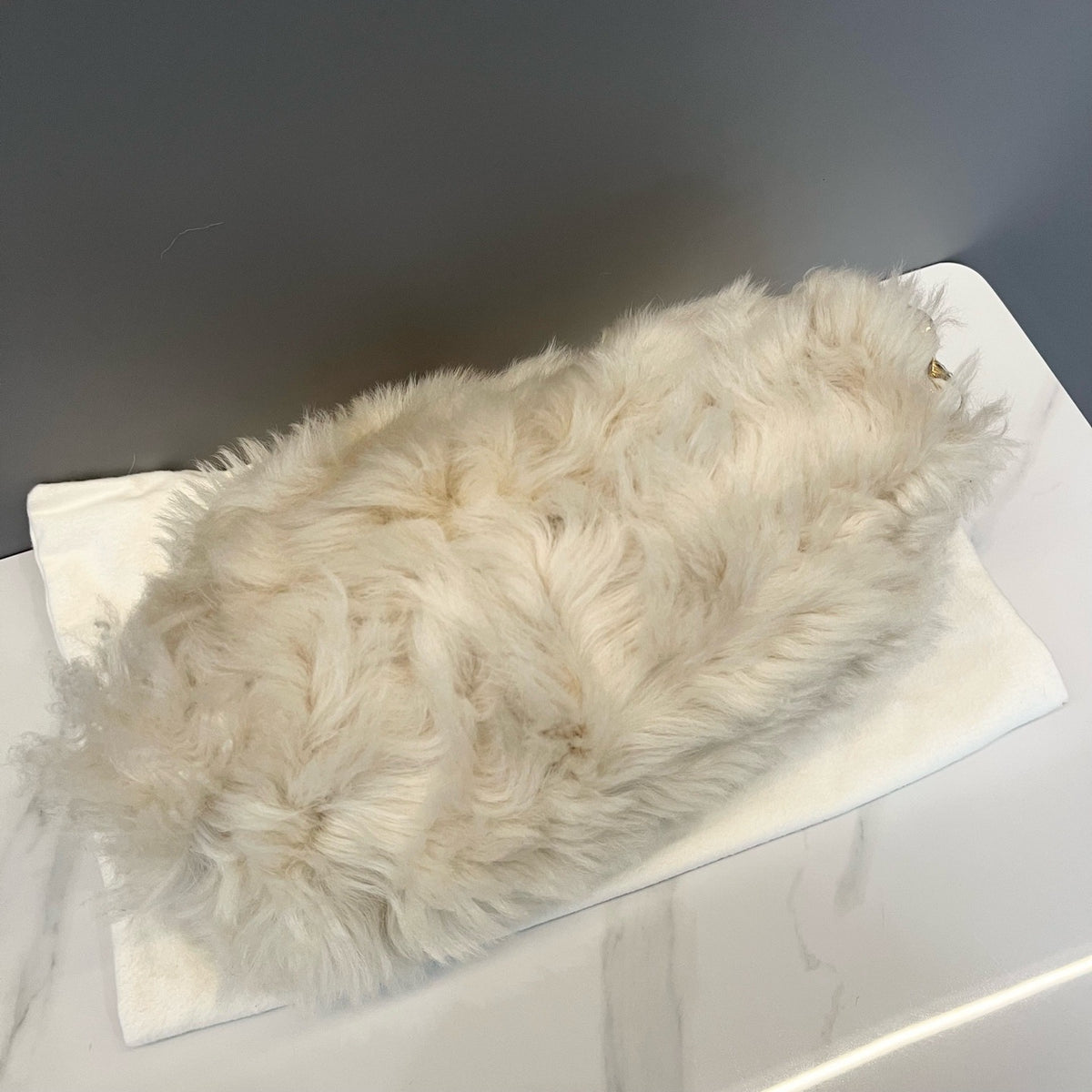 Bottega Veneta - Chain Pouch - Fur - Shearling - White - (Medium)