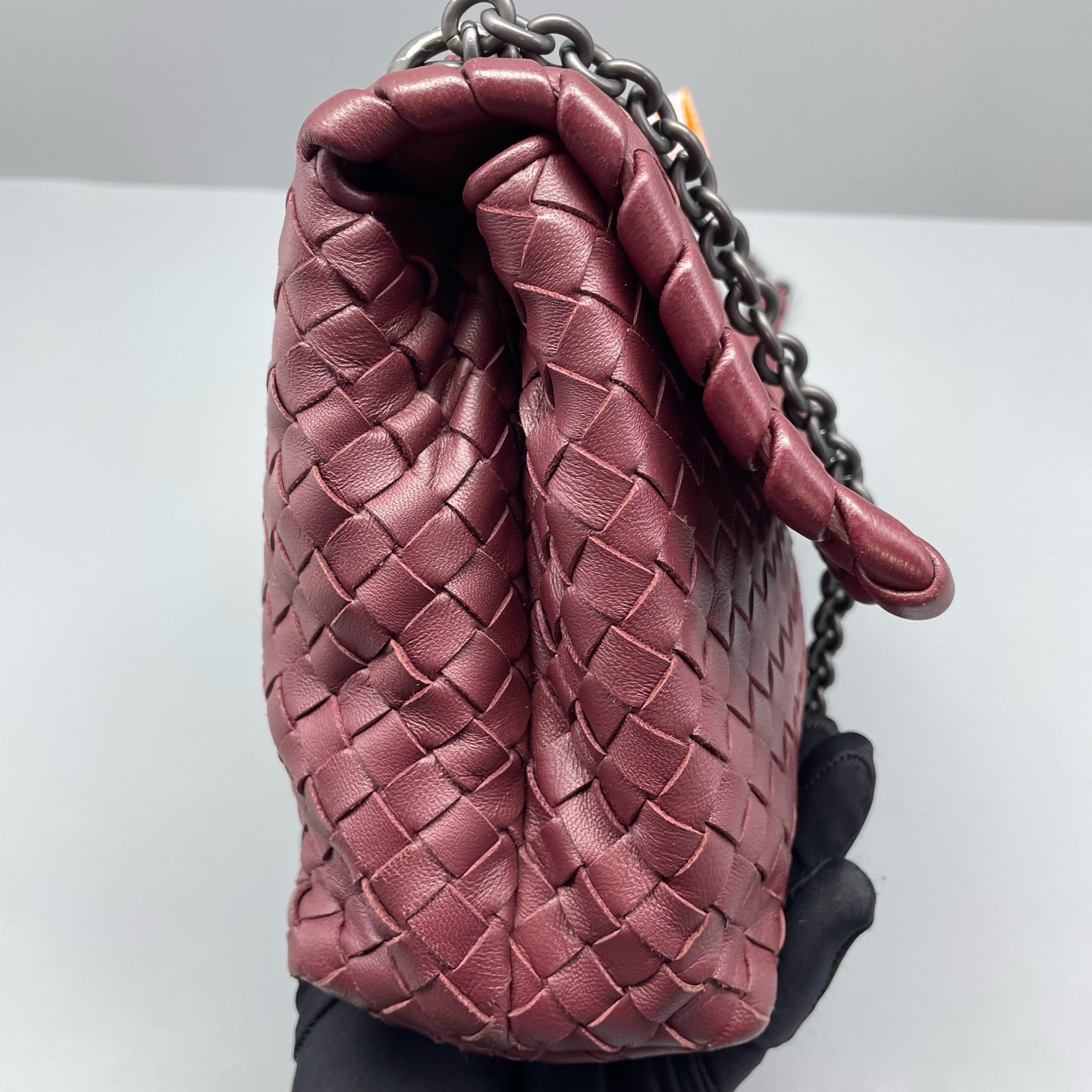 Bottega Veneta - Olimpia Chain Bag - Lambskin leather - Burgundy - (small)