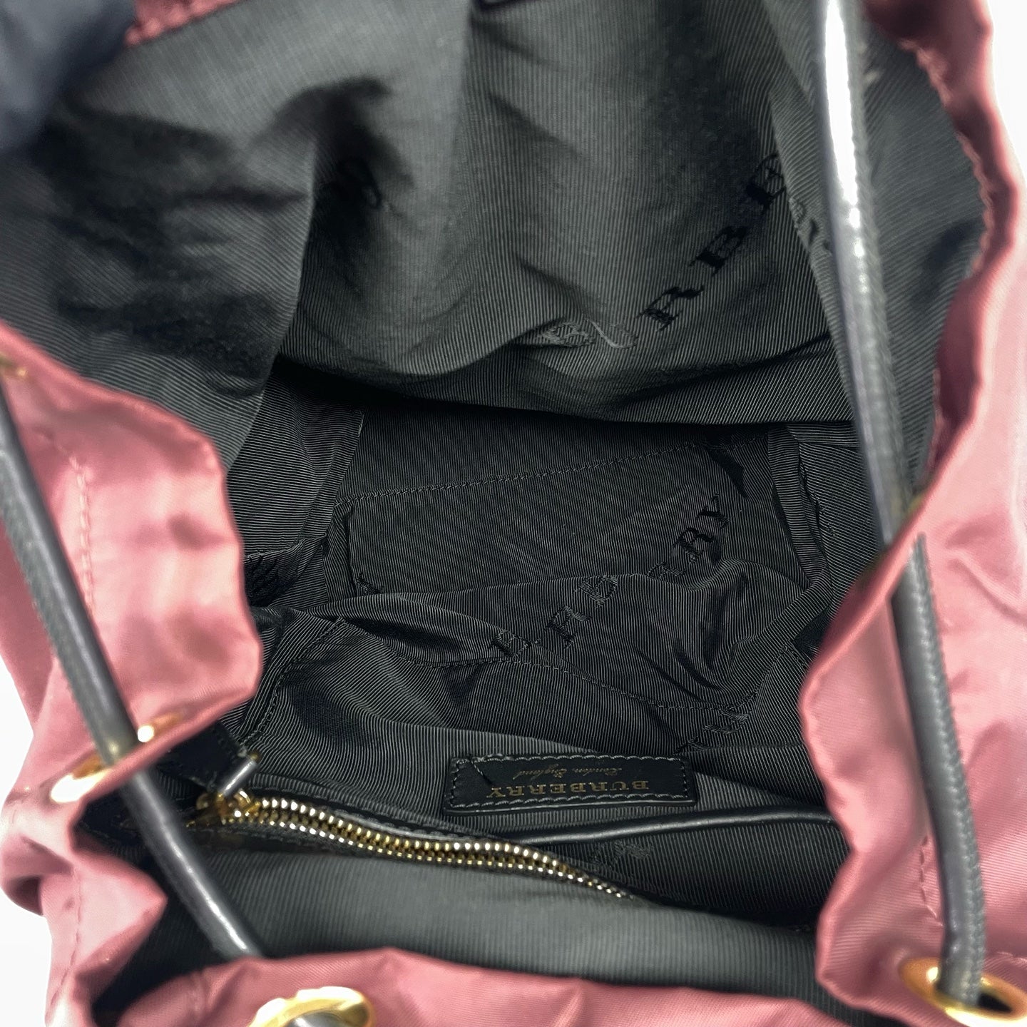 Burberry - Rucksack - Nylon with leather trim - Burgundy - (medium)