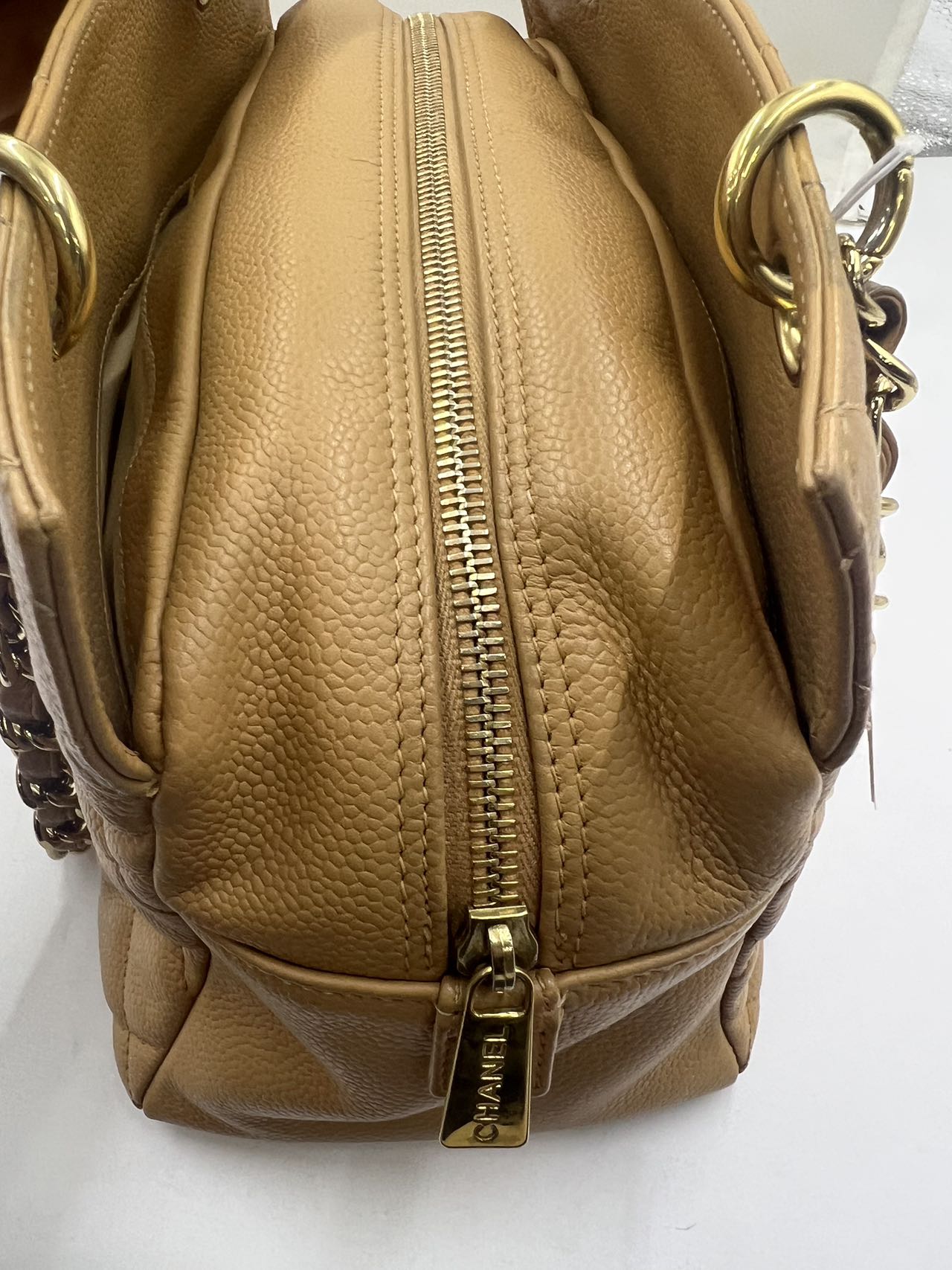 Chanel - Timeless Bowling Bag - Grained leather - Ginger Yellow - (medium)