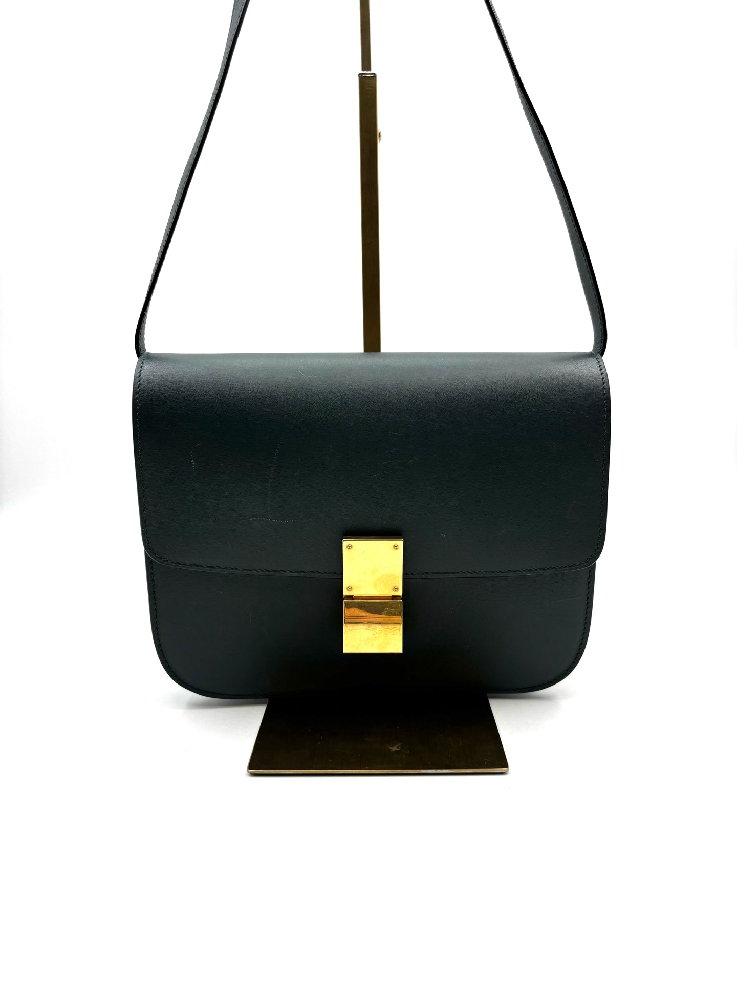 Celine - Classic Box - Polished calfskin leather - Amazon Green with Gold-Tone Hardware - (Medium)