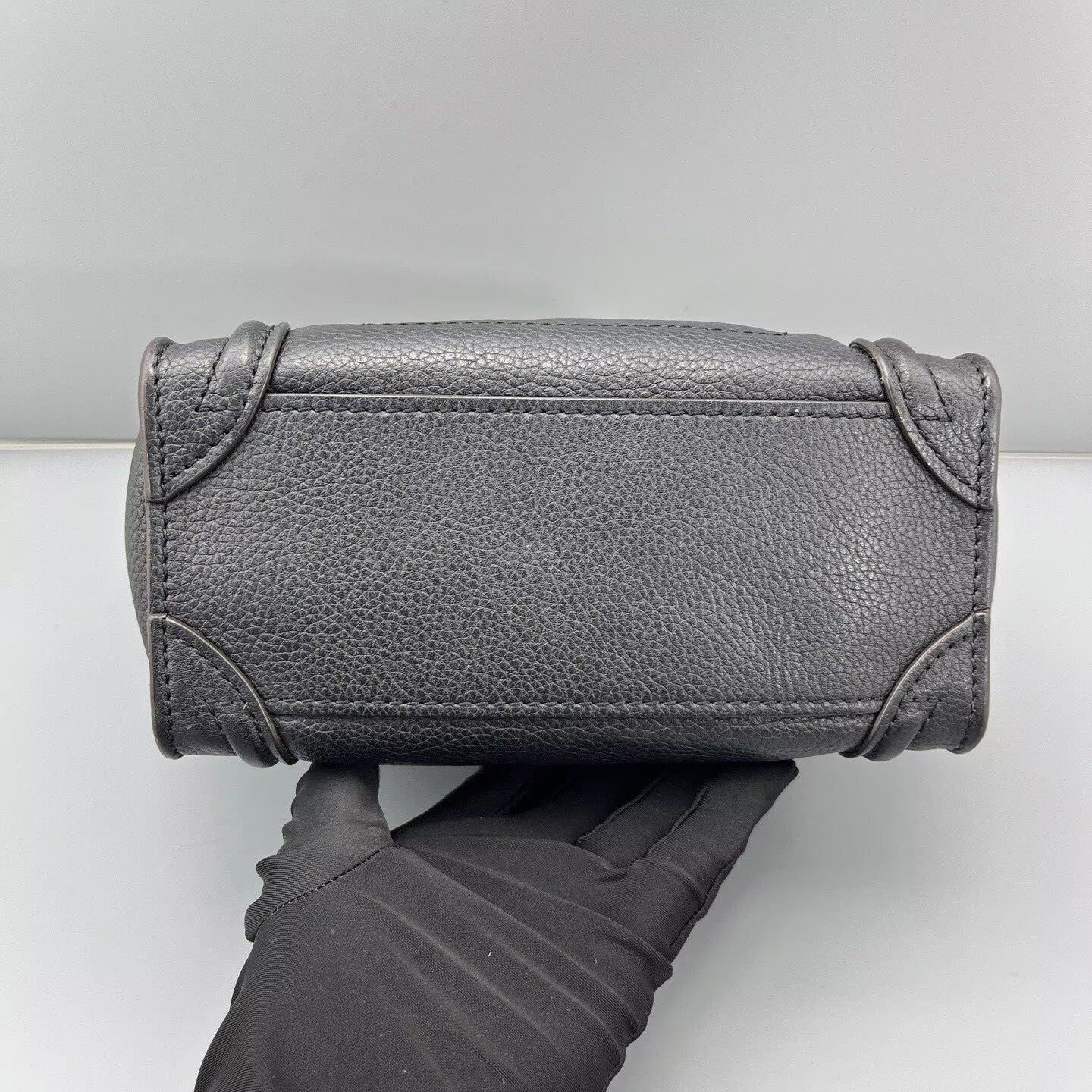 Celine - Luggage Bag Nano - Grained calfskin leather - Black - (mini)