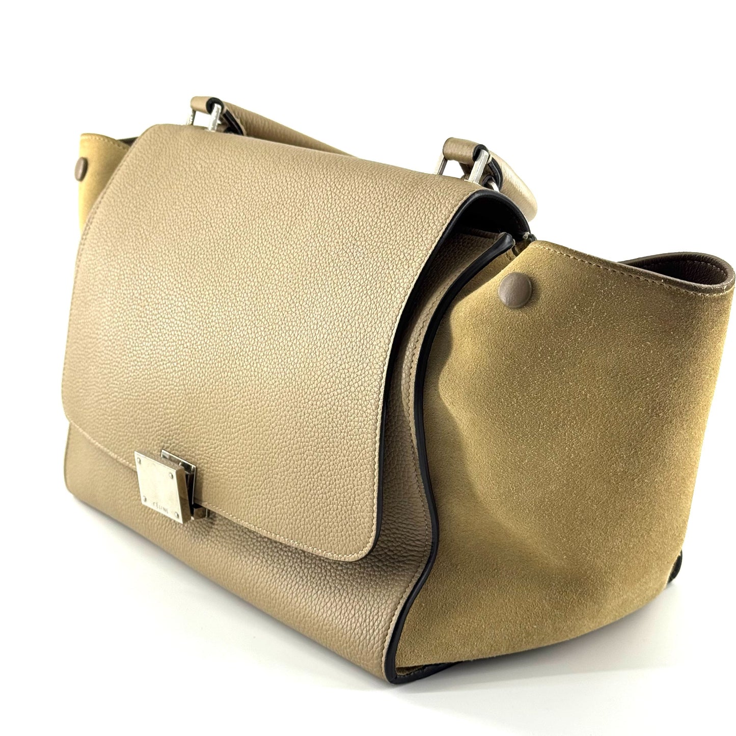 Celine - Trapeze Bag - Pebbled leather and Suede - Light Brown - (medium)