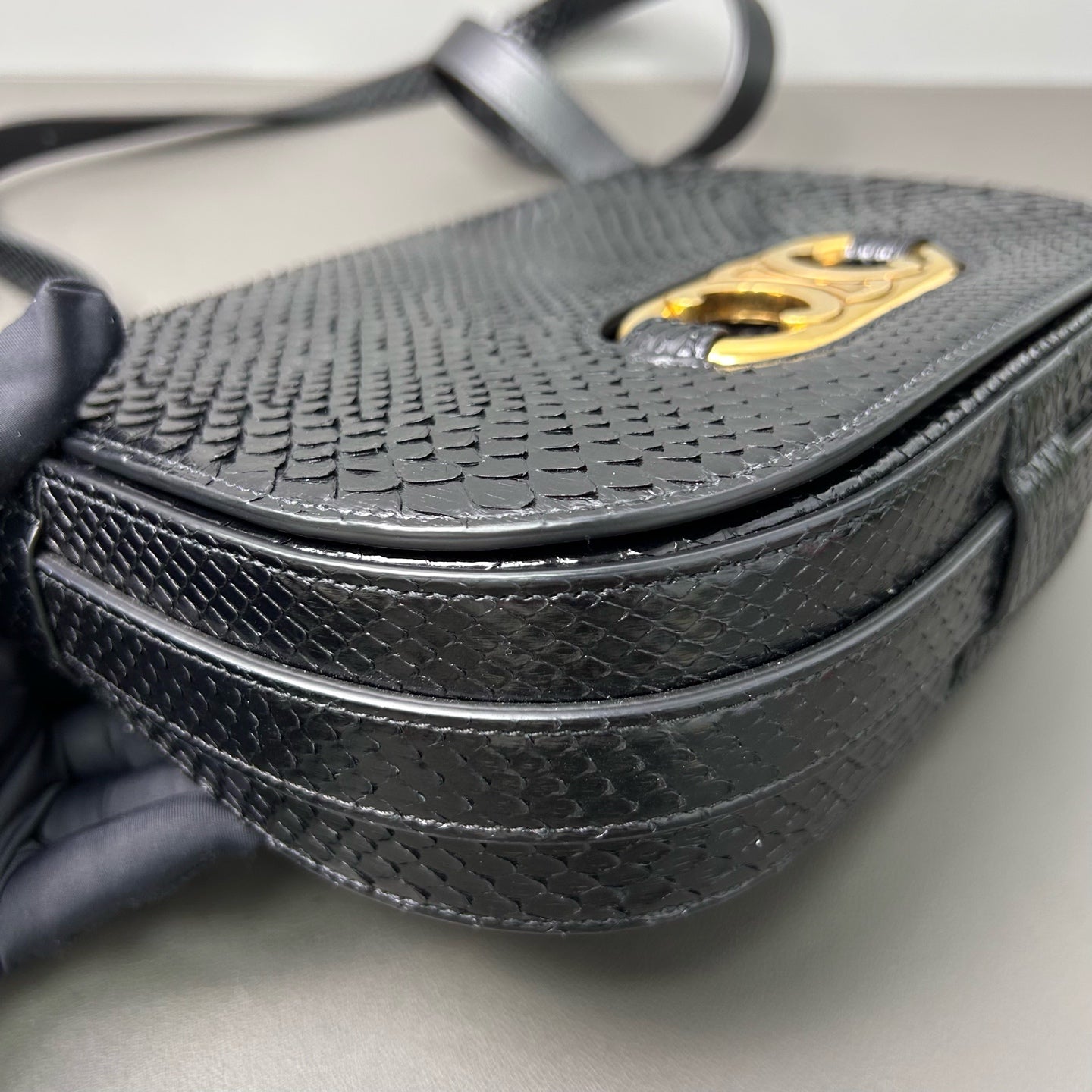 Celine - Triomphe Bag - Python leather - Black - (Small)