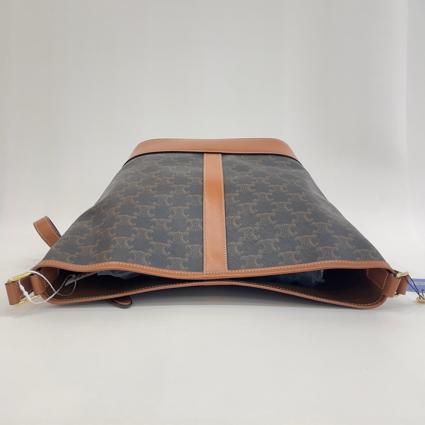 Celine - Triomphe Bucket Bag - Triomphe canvas with leather trim - Brown - (medium)