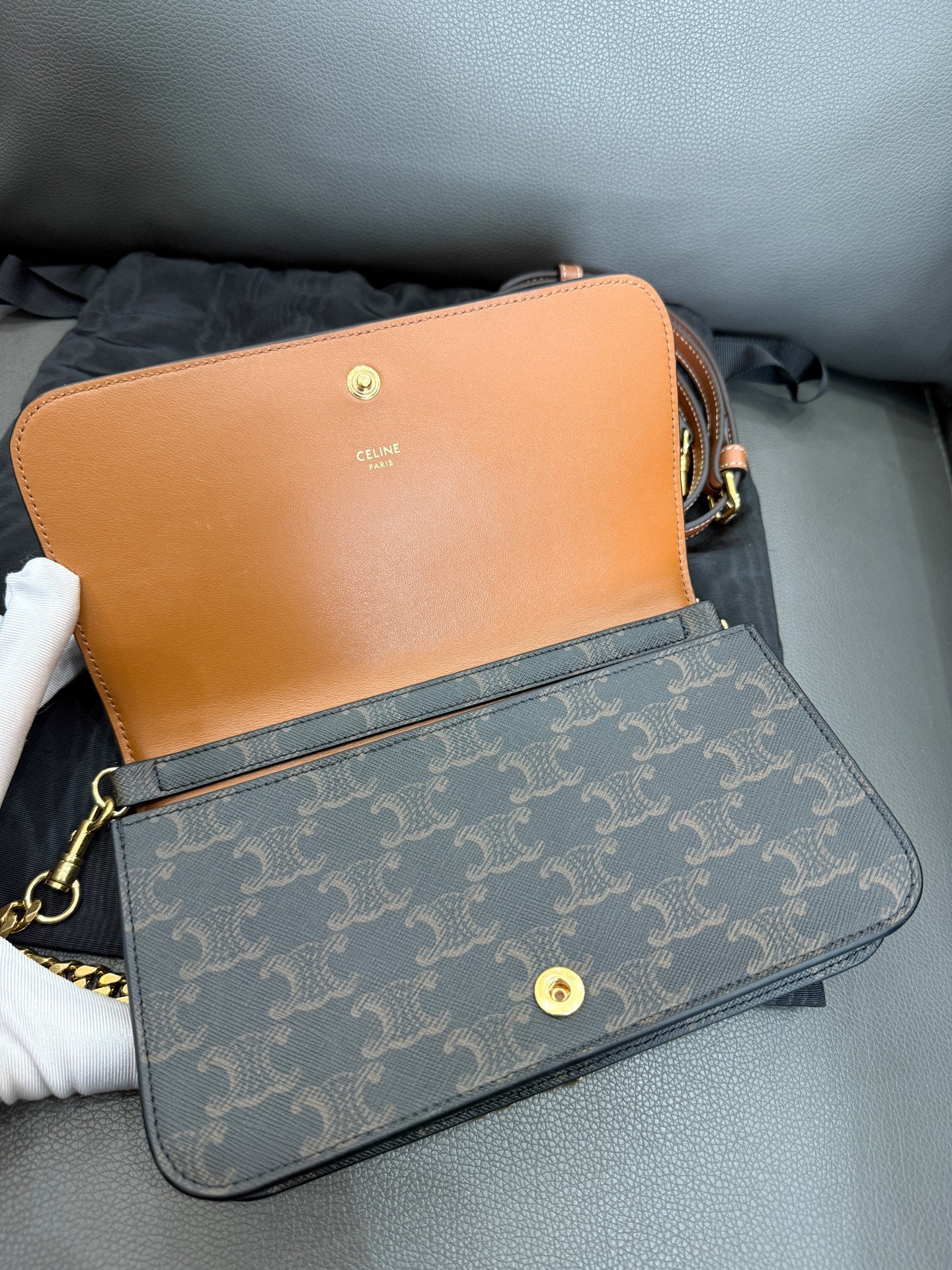 Celine - Triomphe - Synthetic - Brown - (mini)