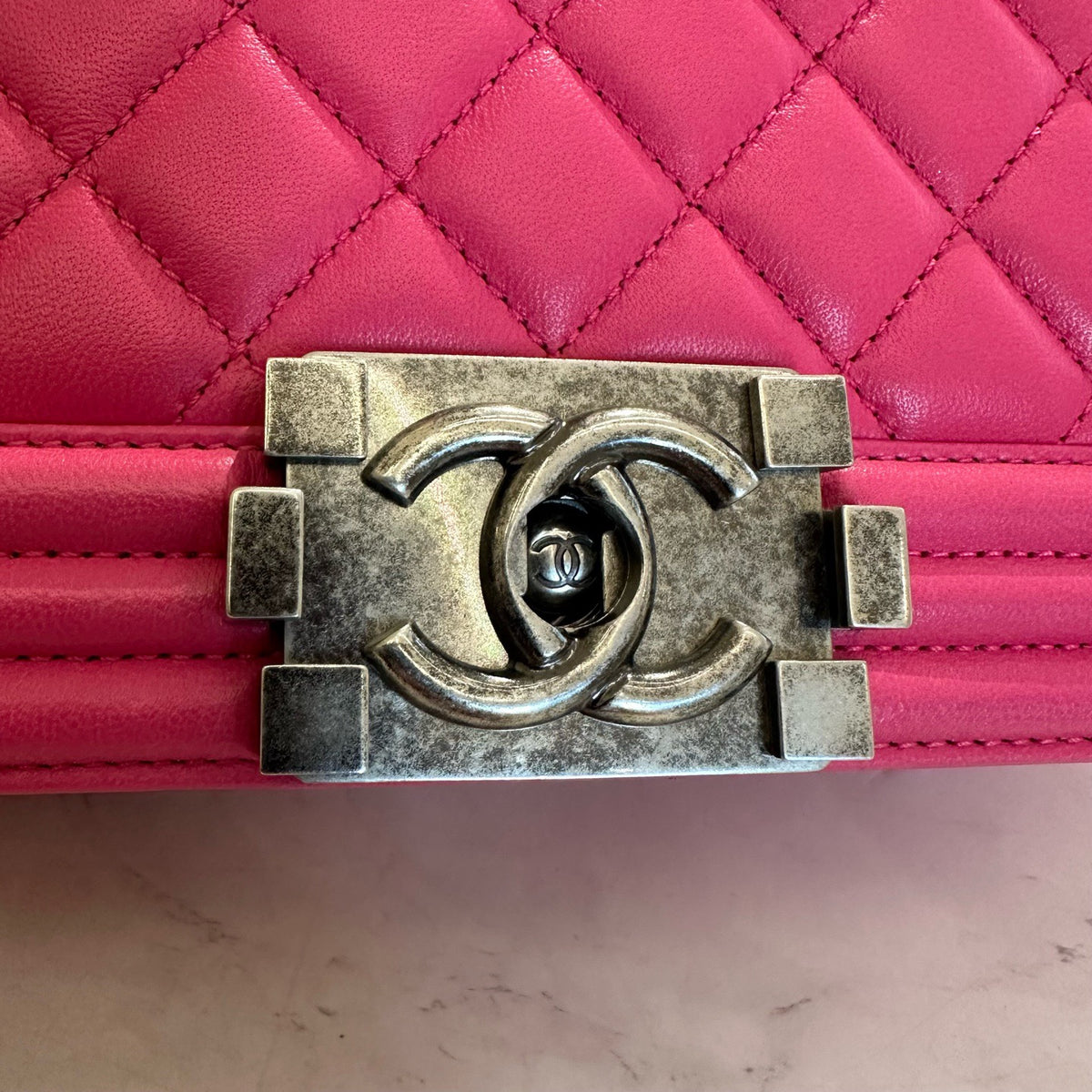 Chanel - Boy Large - Leather - Pink - (large)