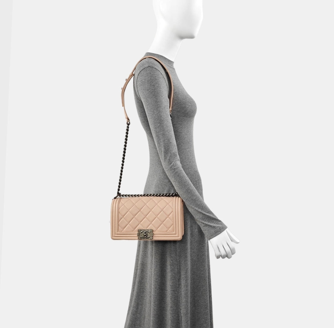 Chanel - Boy - Leather - Pink - (small)