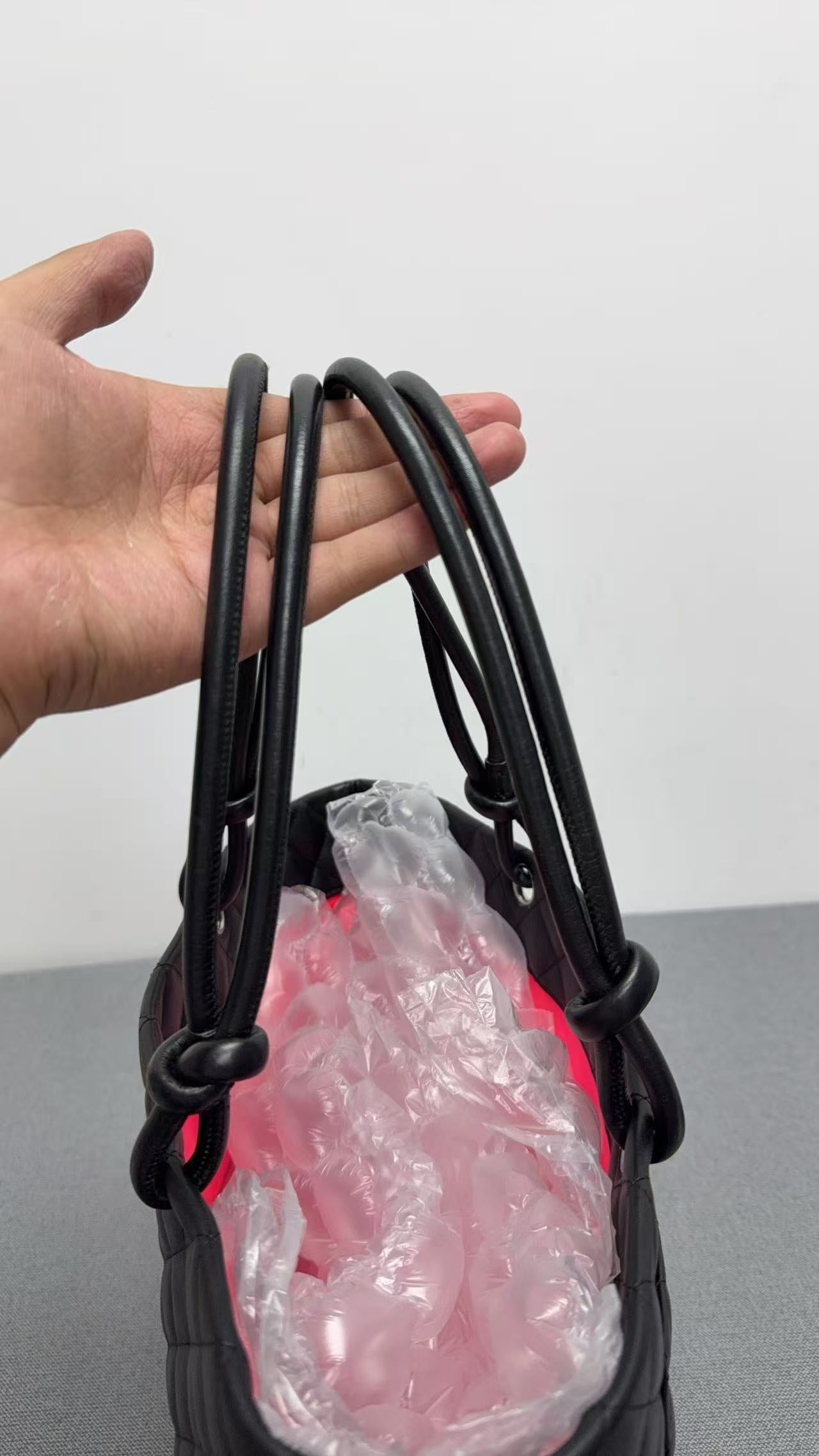 Chanel - Cambon Tote - Lambskin leather with patent leather accents - Black with Pink Interior - (Medium)