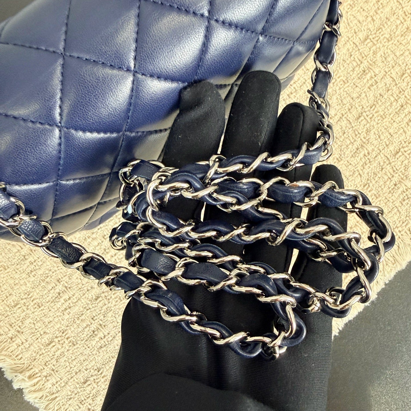 Chanel - Classic Flap Small - Leather - Blue - (mini)