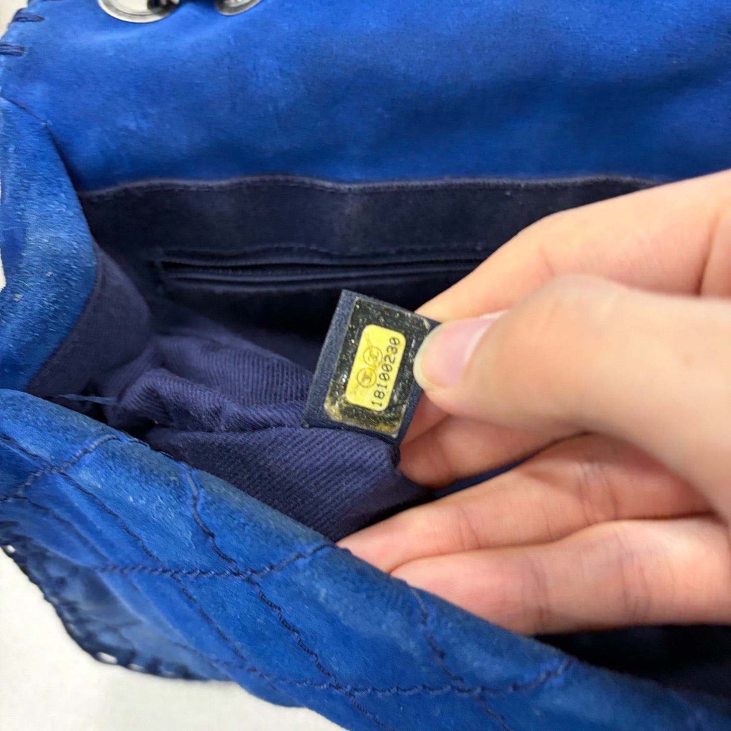 Chanel - Classic Flap - Suede - Blue - (small)
