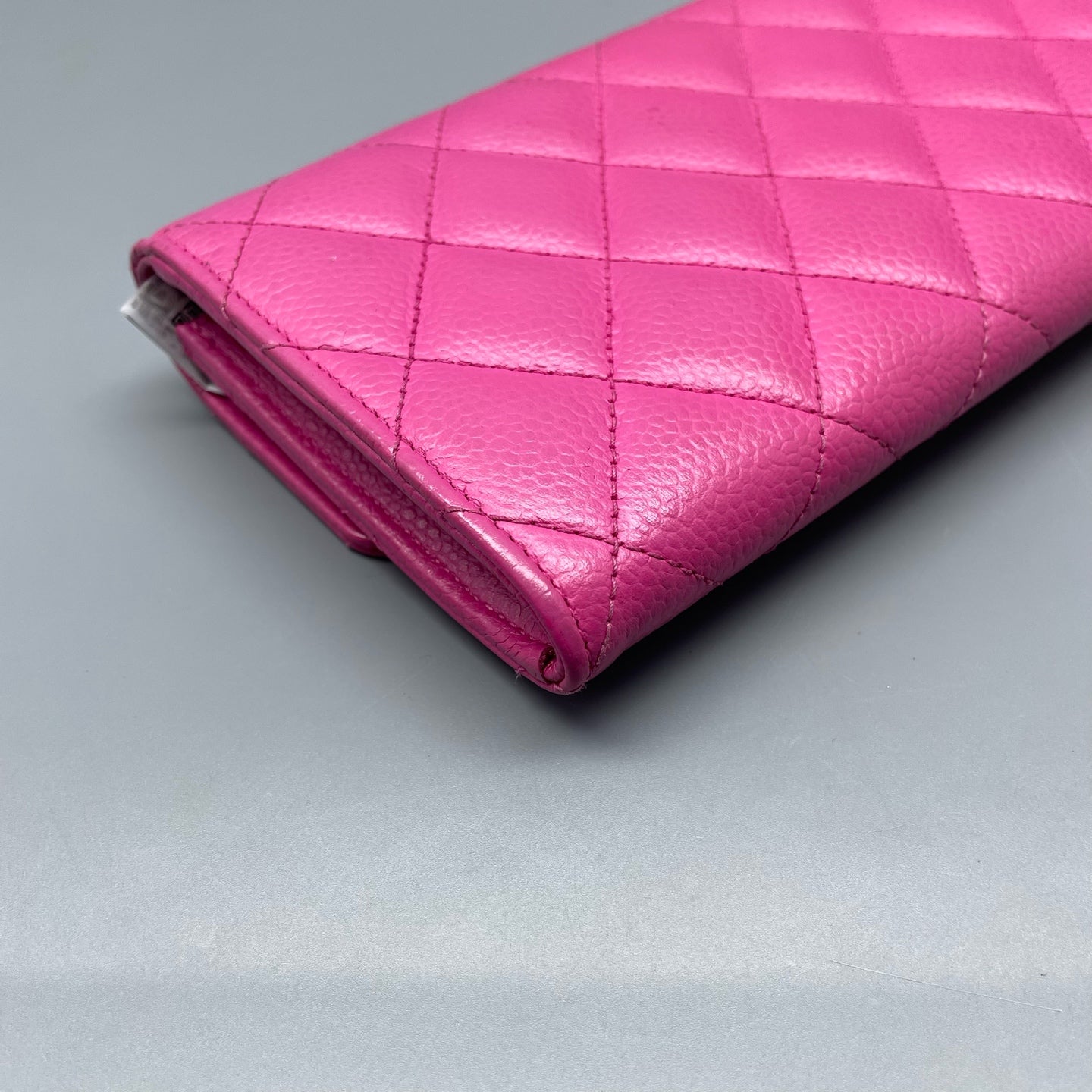 Chanel - Classic Quilted Long Flap Wallet - Grained leather - Pink - (medium)