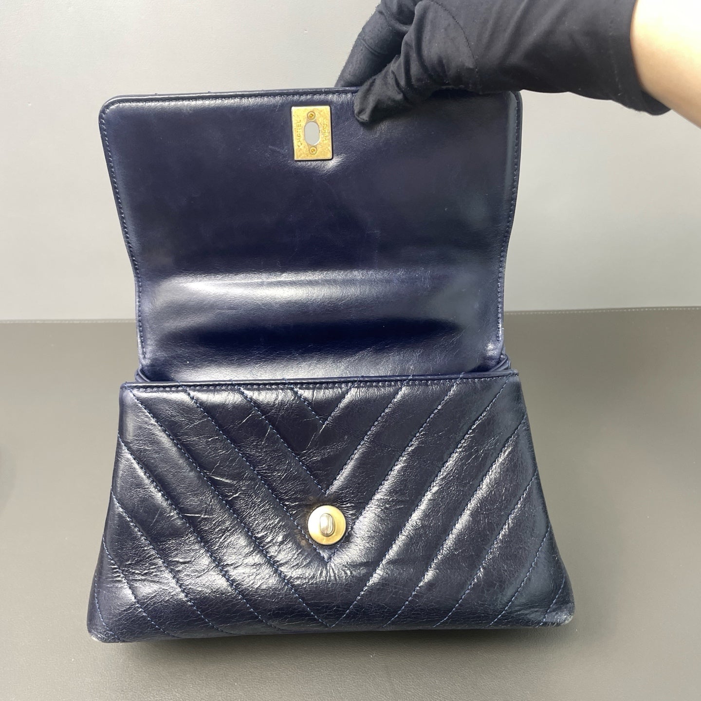Chanel - COCO HANDLE - Leather - Navy - (mini)