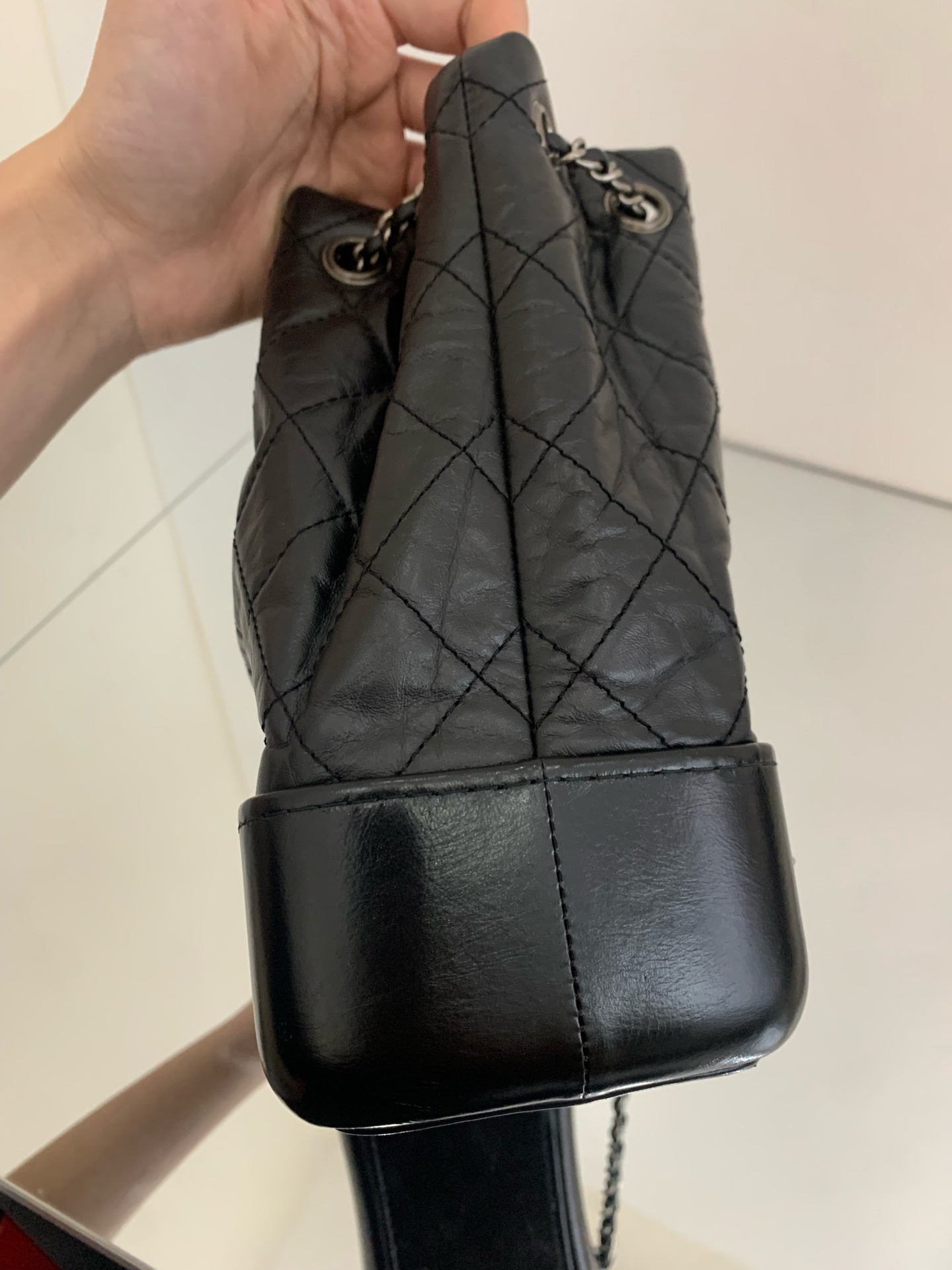 Chanel - Gabrielle Hobo Backpack - Cowhide leather - Black - (Small)
