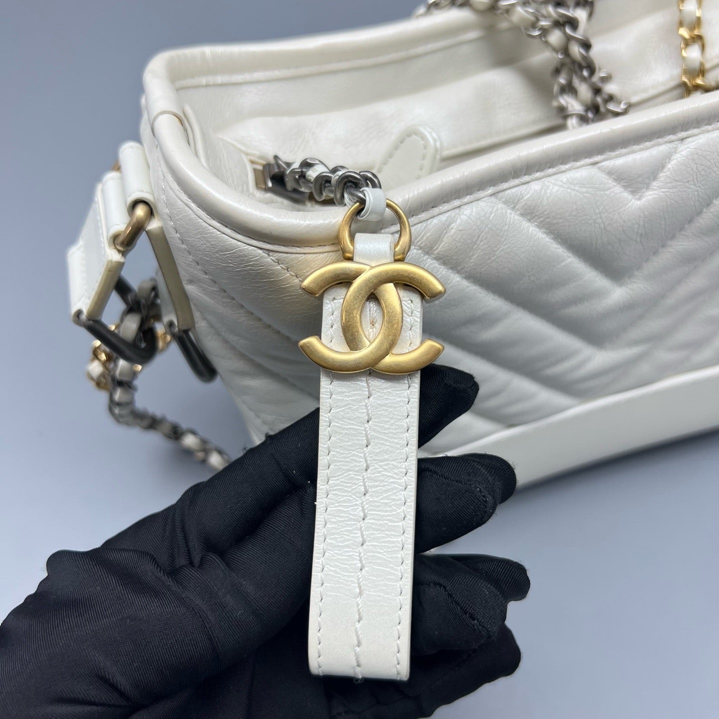 Chanel - Gabrielle - Leather - White - (small)