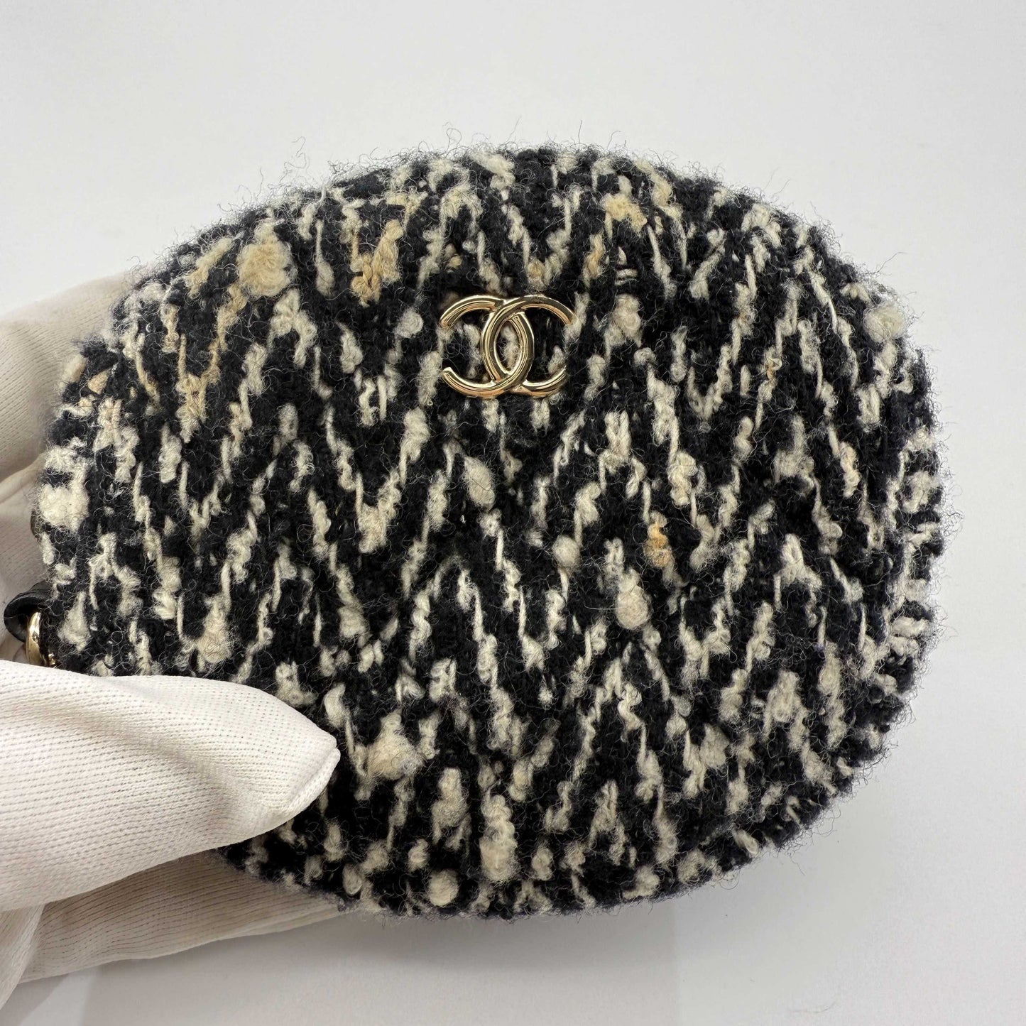 Chanel - Gemini Waist Bag Set with Coin Purse - Lambskin leather and Tweed - Black and White - (mini)