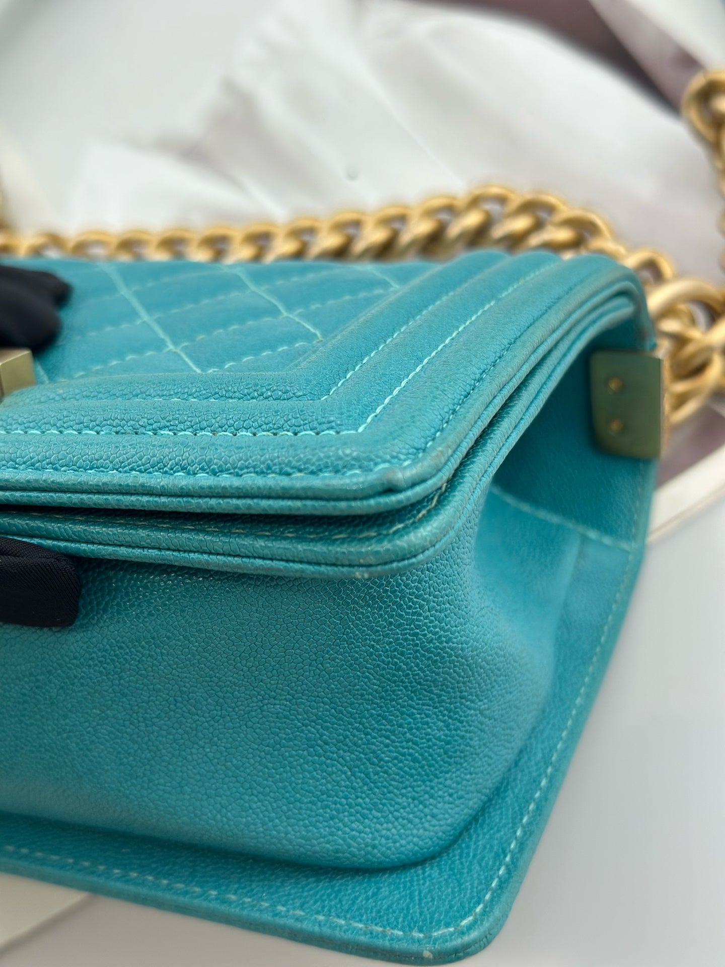 Chanel - Leboy - Leather - Blue - (small)
