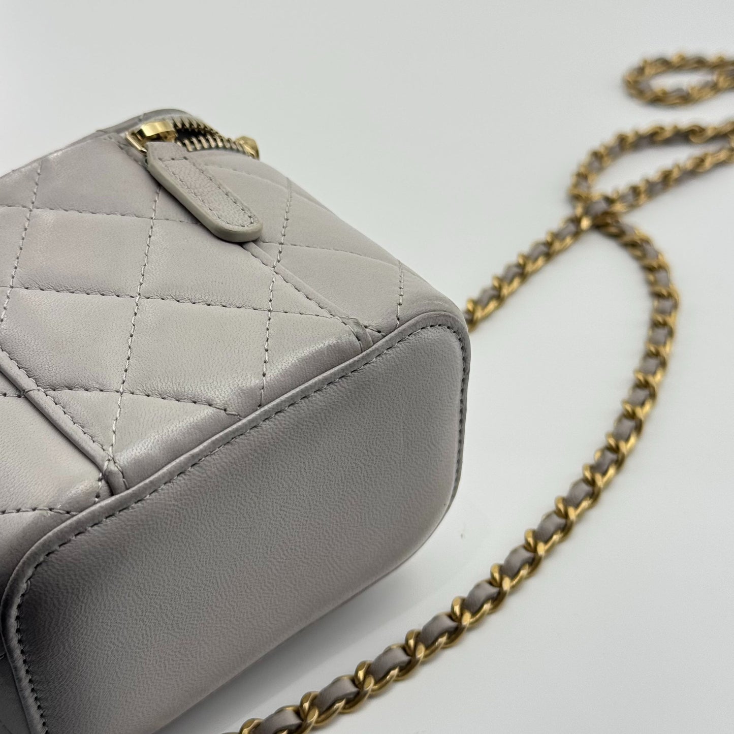 Chanel - Mini Box Bag - Leather - Grey