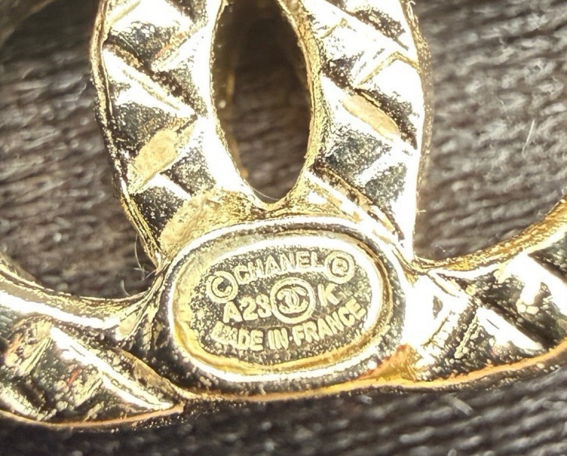 Chanel - Other - Gold-tone metal with clear rhinestone embellishments - Gold