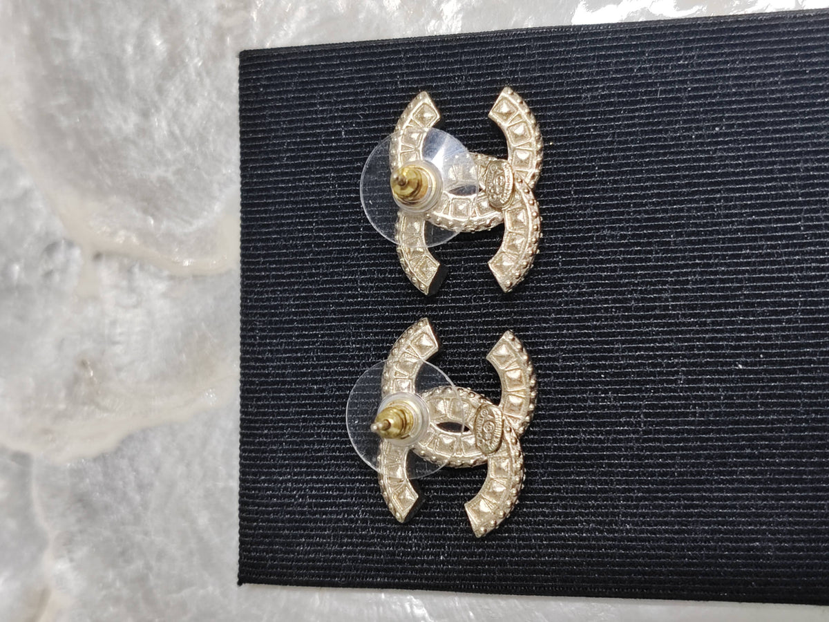 Chanel - Other - Gold-tone metal with clear rhinestone embellishments - Gold
