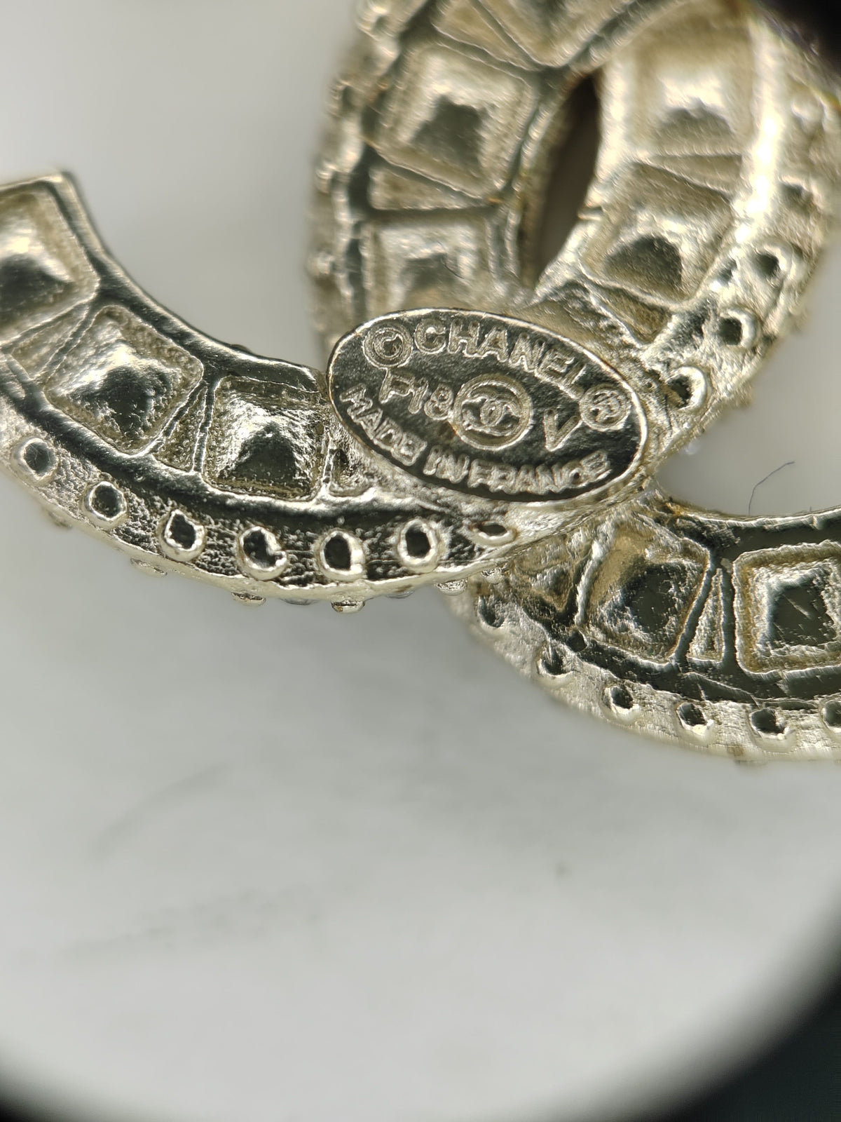 Chanel - Other - Gold-tone metal with clear rhinestone embellishments - Gold