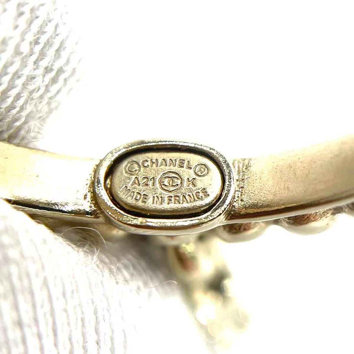 Chanel - Other - Gold-tone metal with clear rhinestones and pearl-like and iridescent accents; exact stone composition is unknown. - Gold