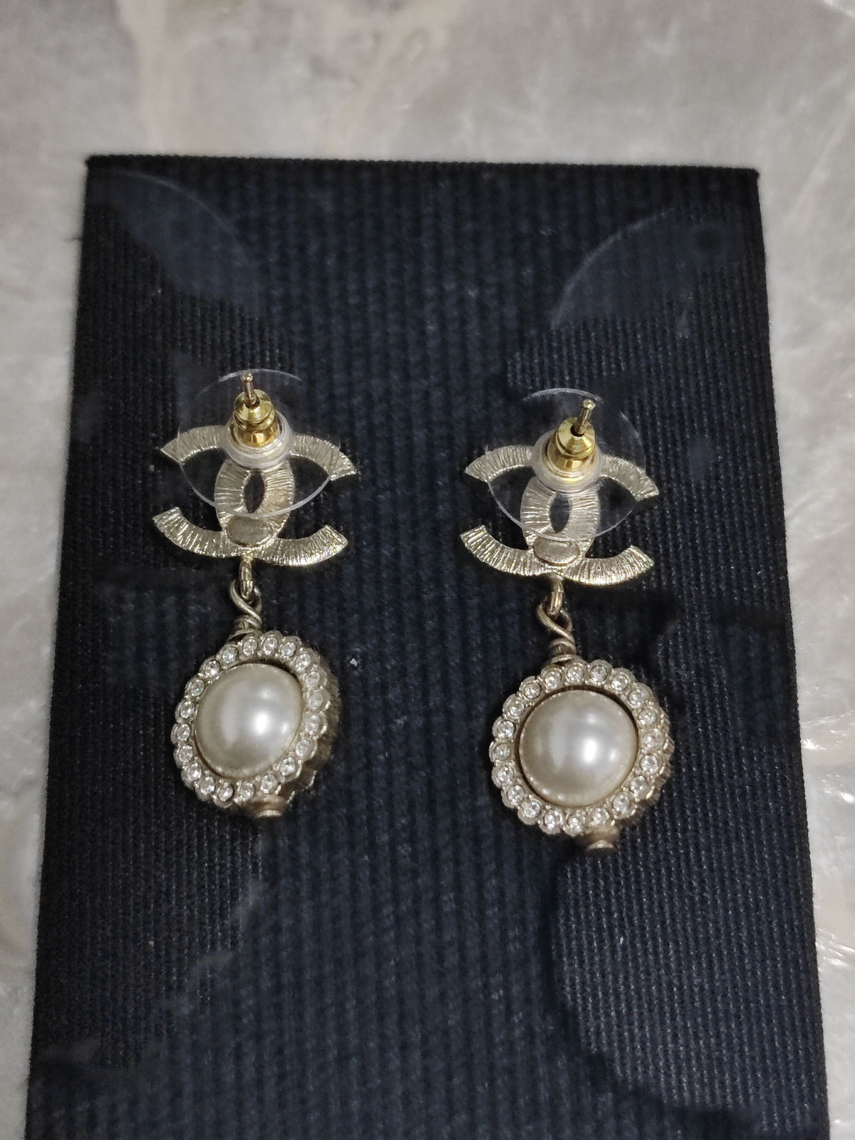 Chanel - Other - Gold-tone metal with glass rhinestones and faux pearl accents. - Gold