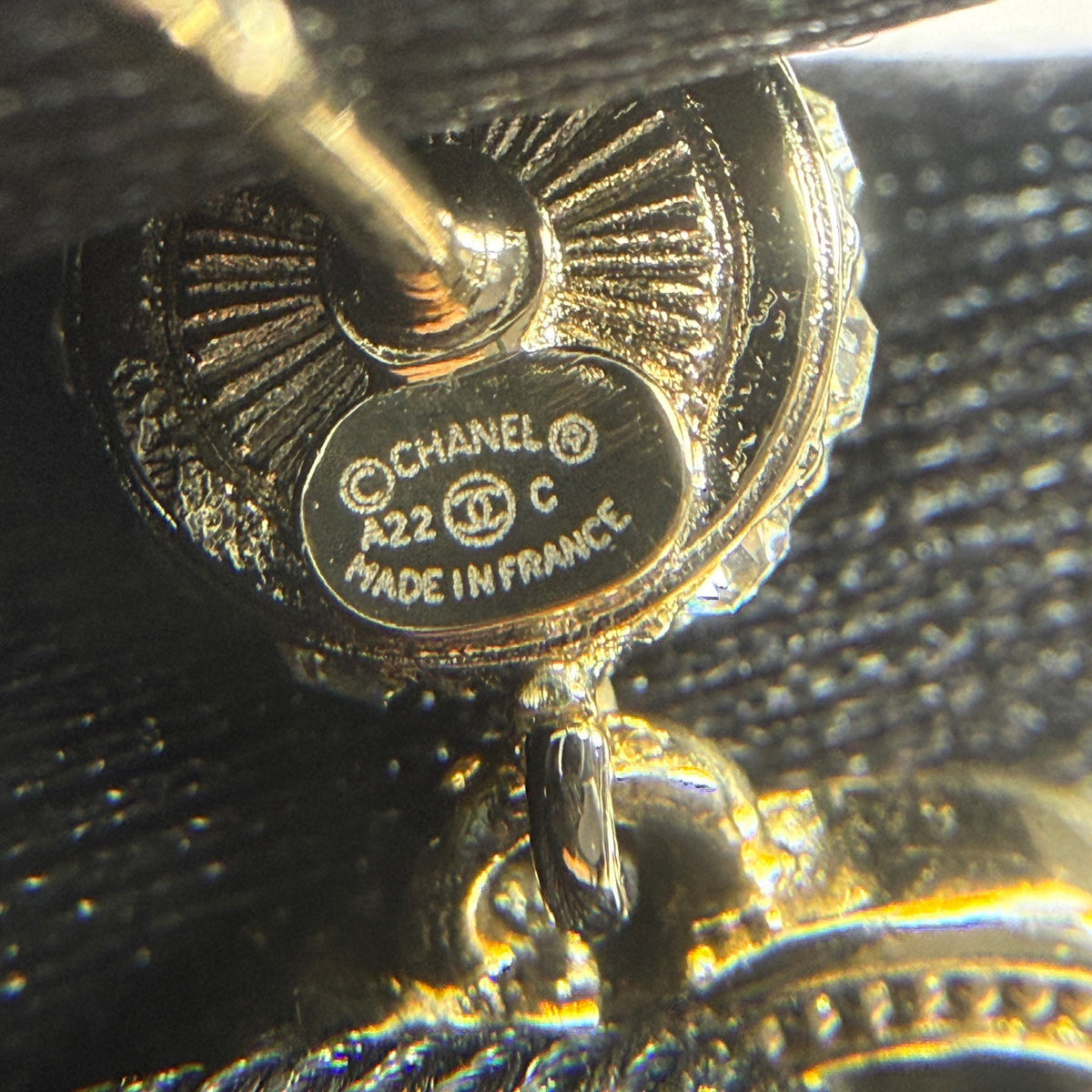 Chanel - Other - Gold-tone metal with imitation pearl and rhinestone accents. - Gold