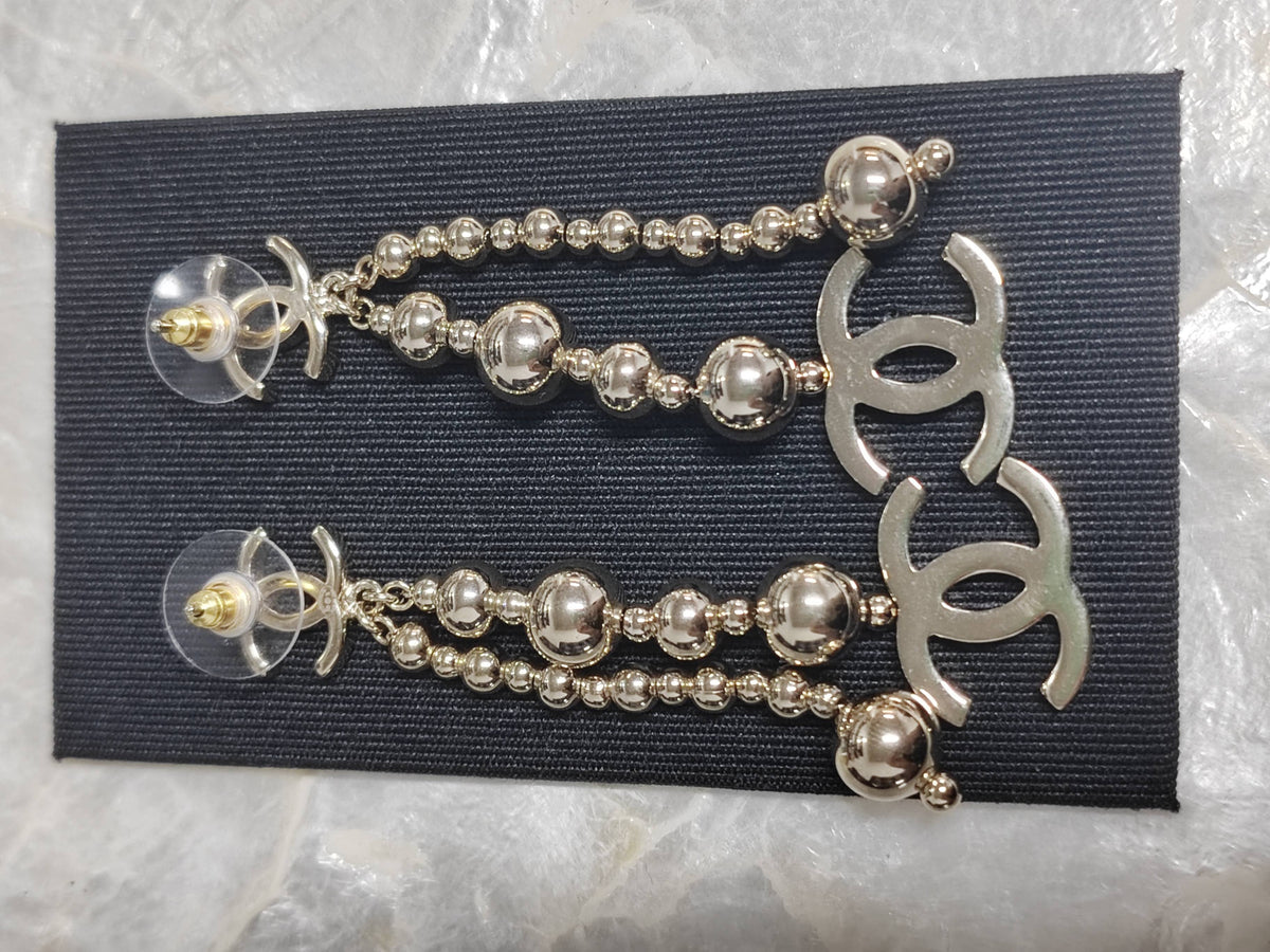 Chanel - Other - Gold-tone metal with polished spherical bead accents. - Gold