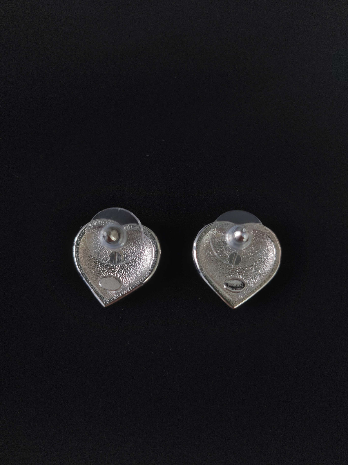 Chanel - Other - Silver-tone metal with clear rhinestone accents and a white heart-shaped inlay; exact composition unknown. - Silver
