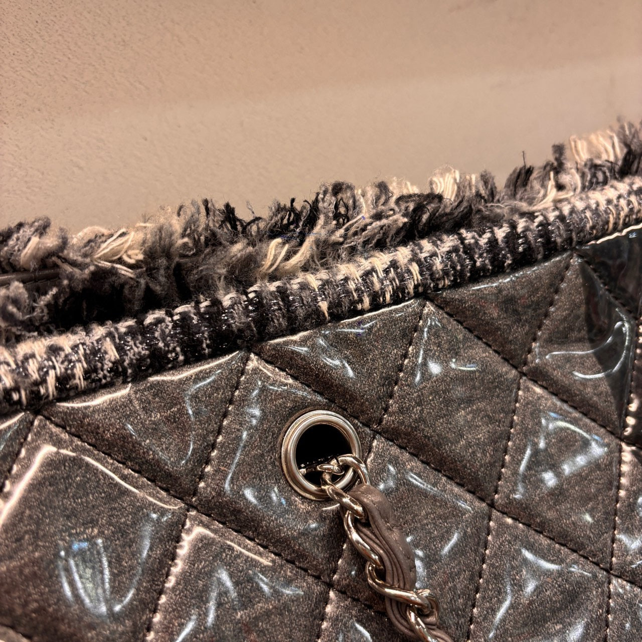 Chanel - Patchwork Cabas Tote - Patent leather - Black - (medium)