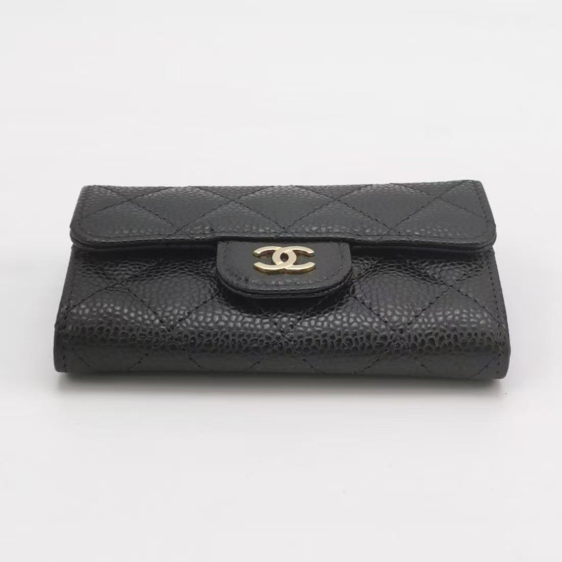 Chanel - Quilted Card Holder - Calfskin leather - Black - (small)