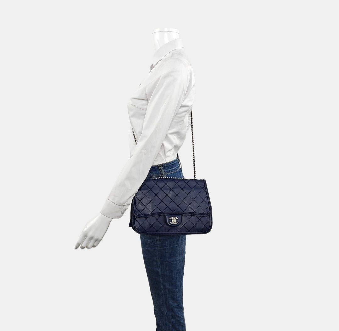 Chanel - Timeless/Classique - Leather - Navy - (mini)