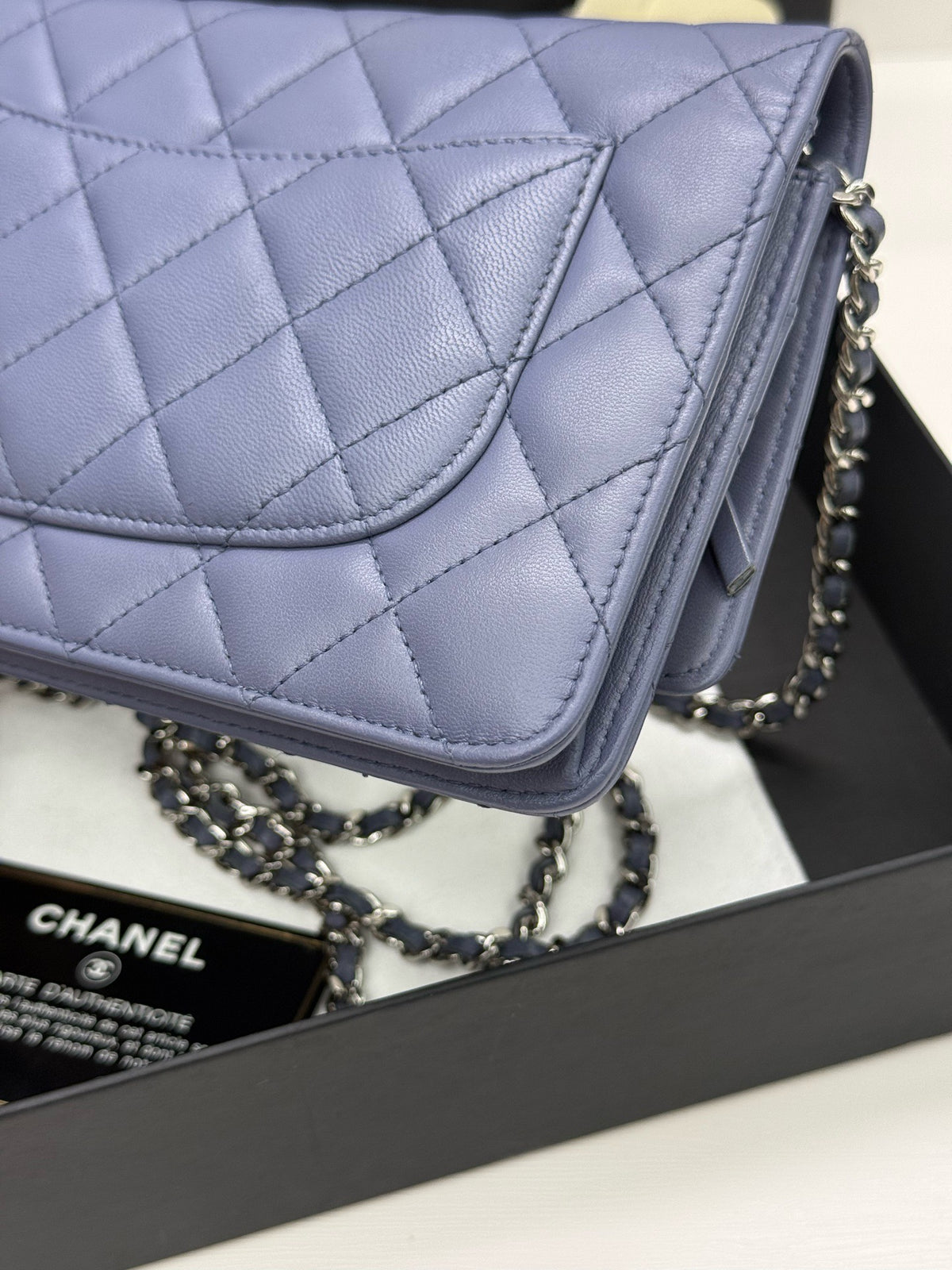Chanel - Wallet on Chain - Leather - Blue - (small)